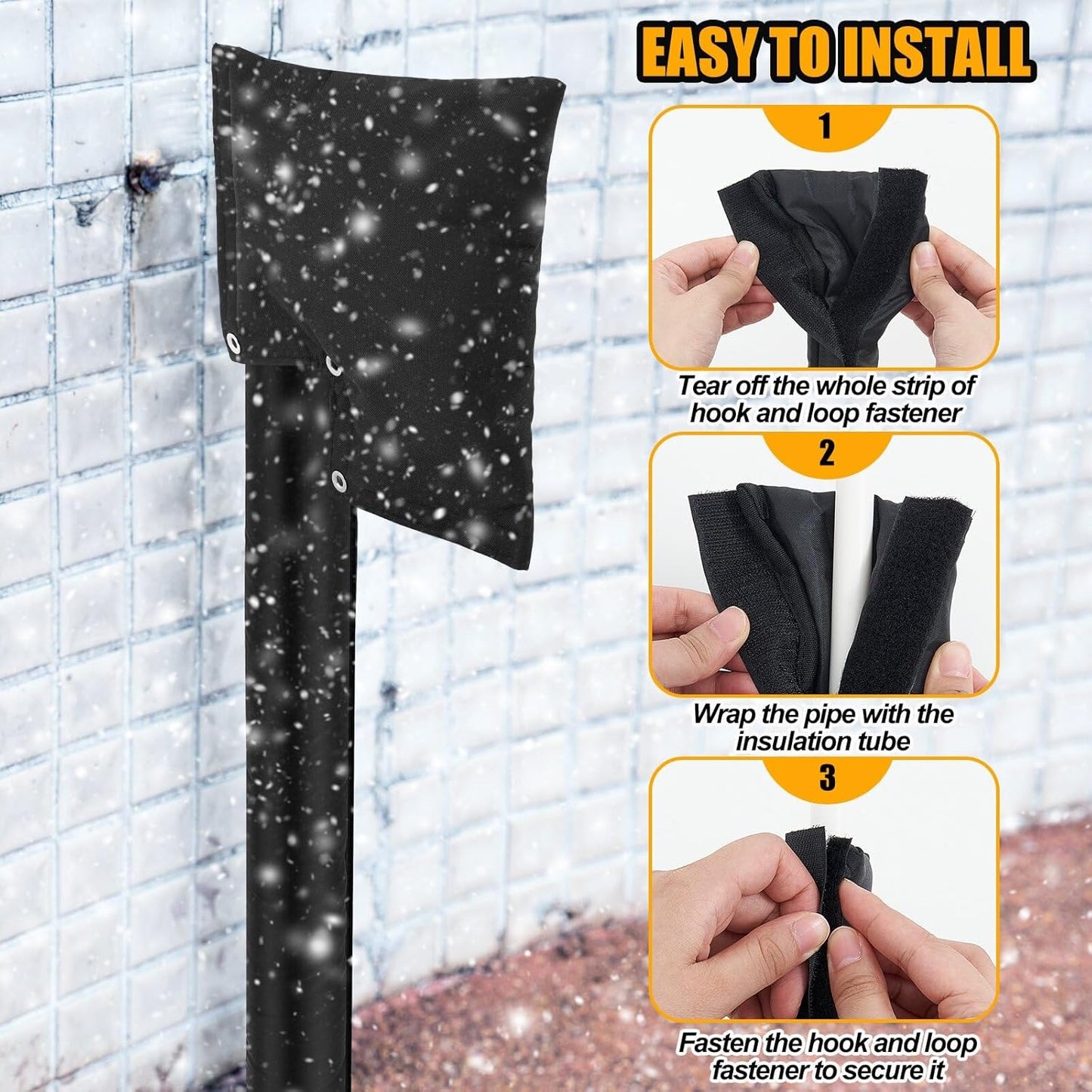 6 Pack Adjustable Pipe Insulation Covers Faucet Covers Kit for outside Freeze Pipe Insulation Tube outside Water Spickets Covers for Winter 3/4 Inches Pipes Freeze Protection(Elbow Shape)
