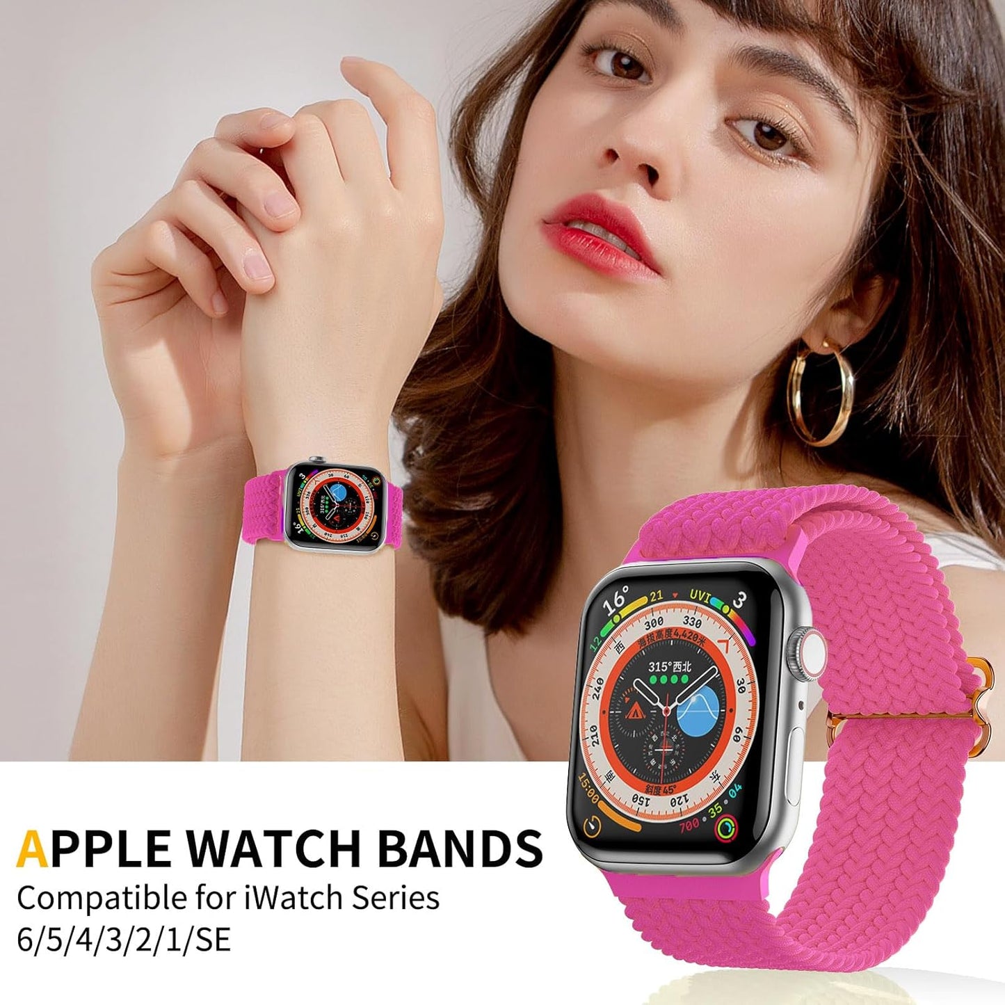 Band Compatible with Apple Watch 38Mm 40Mm 41Mm,Nylon Sport Strap for Iwatch Series Ultra 9/8/7/6/5/4/3/2/1 SE