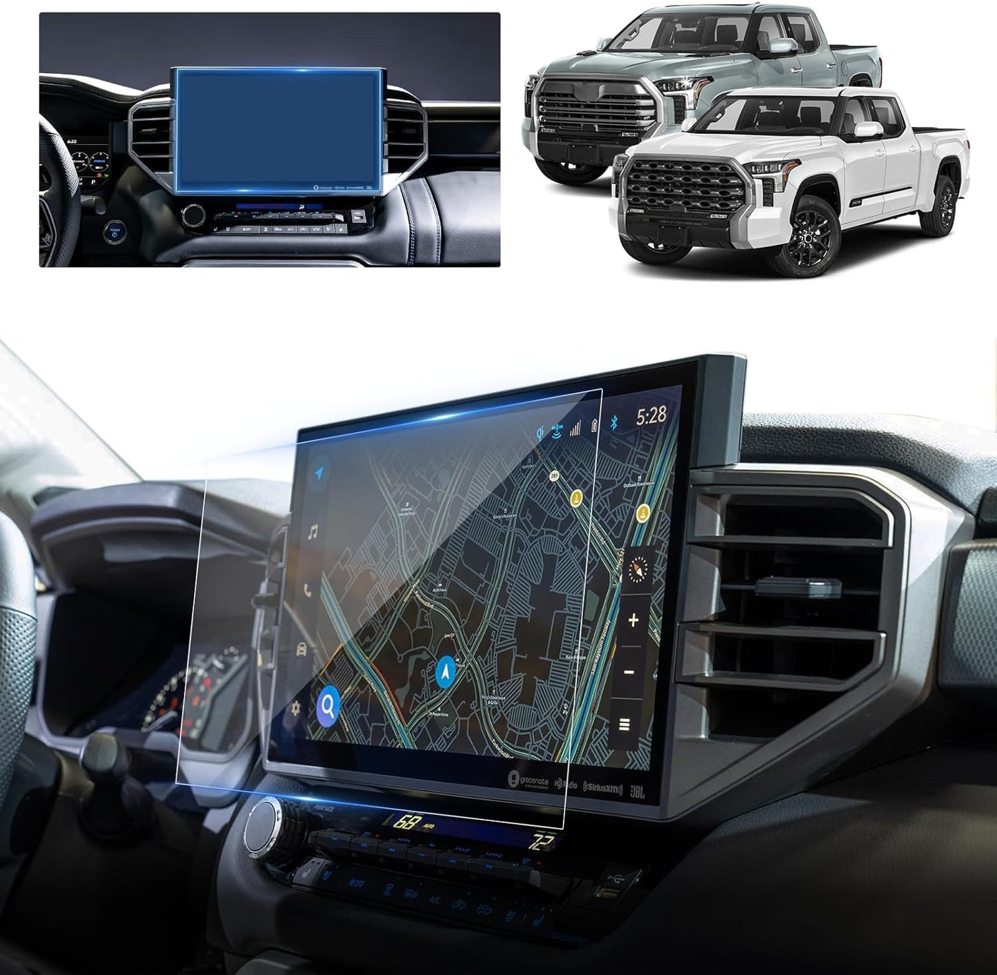 2024 F150 Lightning Screen Protector for 2022-2024 Ford F-150 Lightning Platinum/Lariat/Flash SYNC 4A 15.5In Electric Truck Accessories Tempered Glass Protective Film TRUCK DRIVER