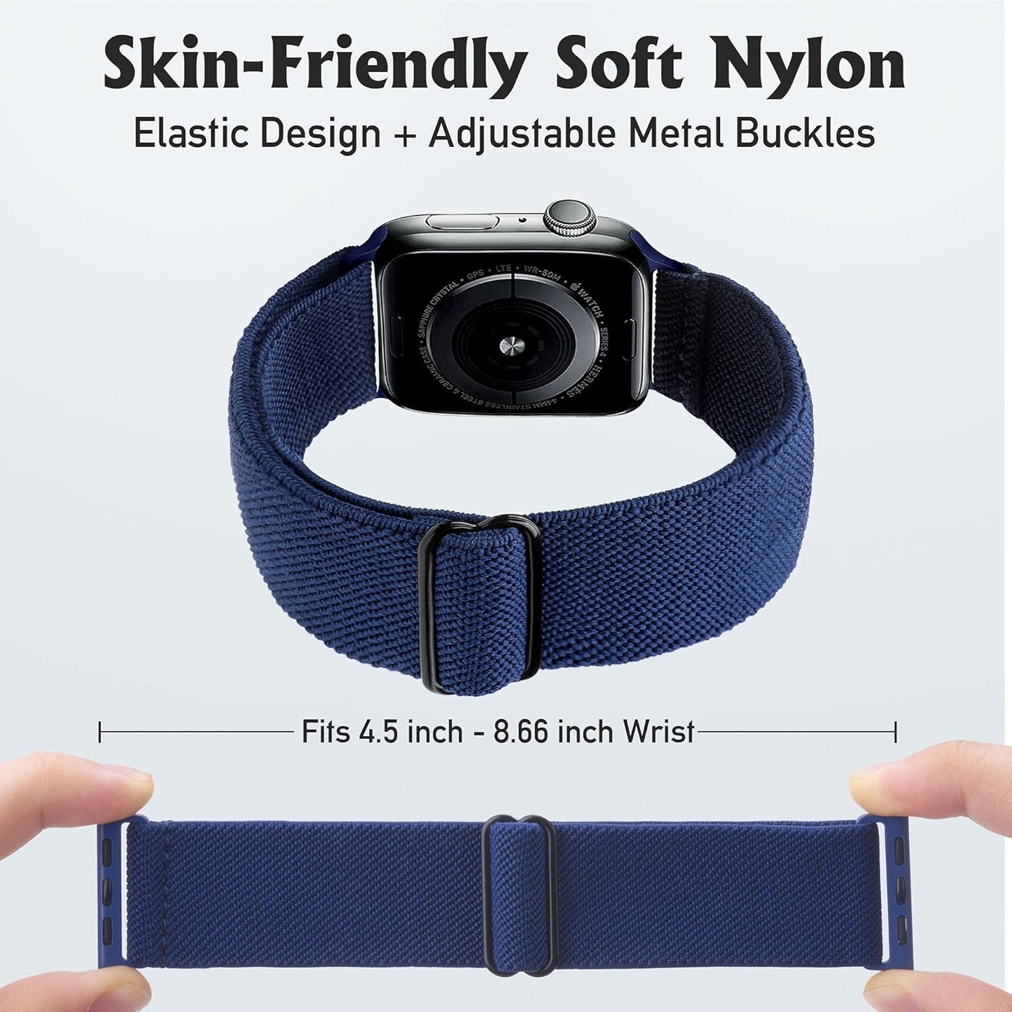 Stretchy Watch Band Compatible for Apple Watch Band 45Mm 44Mm 42Mm Comfortable Adjustable Sport Band for Iwatch Series 7 6 5 4 SE 3 2 1 Women Men