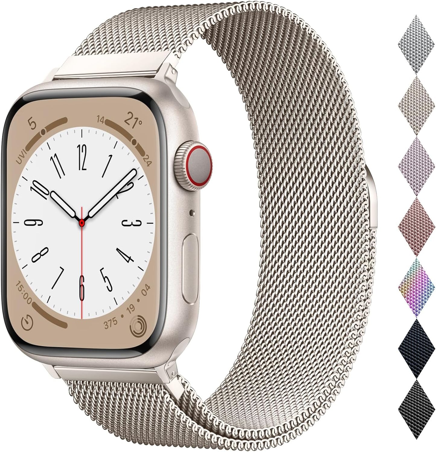 Original Stainless Steel Loop for Apple Watch Band 38Mm 40Mm 41Mm 42Mm 44Mm 45Mm 49Mm, Magnetic Clasp Replacement Bands for Iwatch Series Ultra SE 8 7 6 5 4 3 2 1, Women & Men Watch Strap for Apple