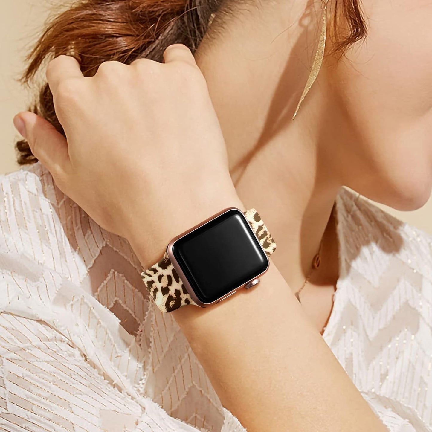 Band Compatible with Apple Watch Band 41Mm 40Mm 38Mm 45Mm 44Mm 42Mm 49Mm for Women Girls Men, Cute Silicone Floral Wristband Strap for Iwatch Series 9 8 7 SE 6 5 4 3 2 1 Ultra