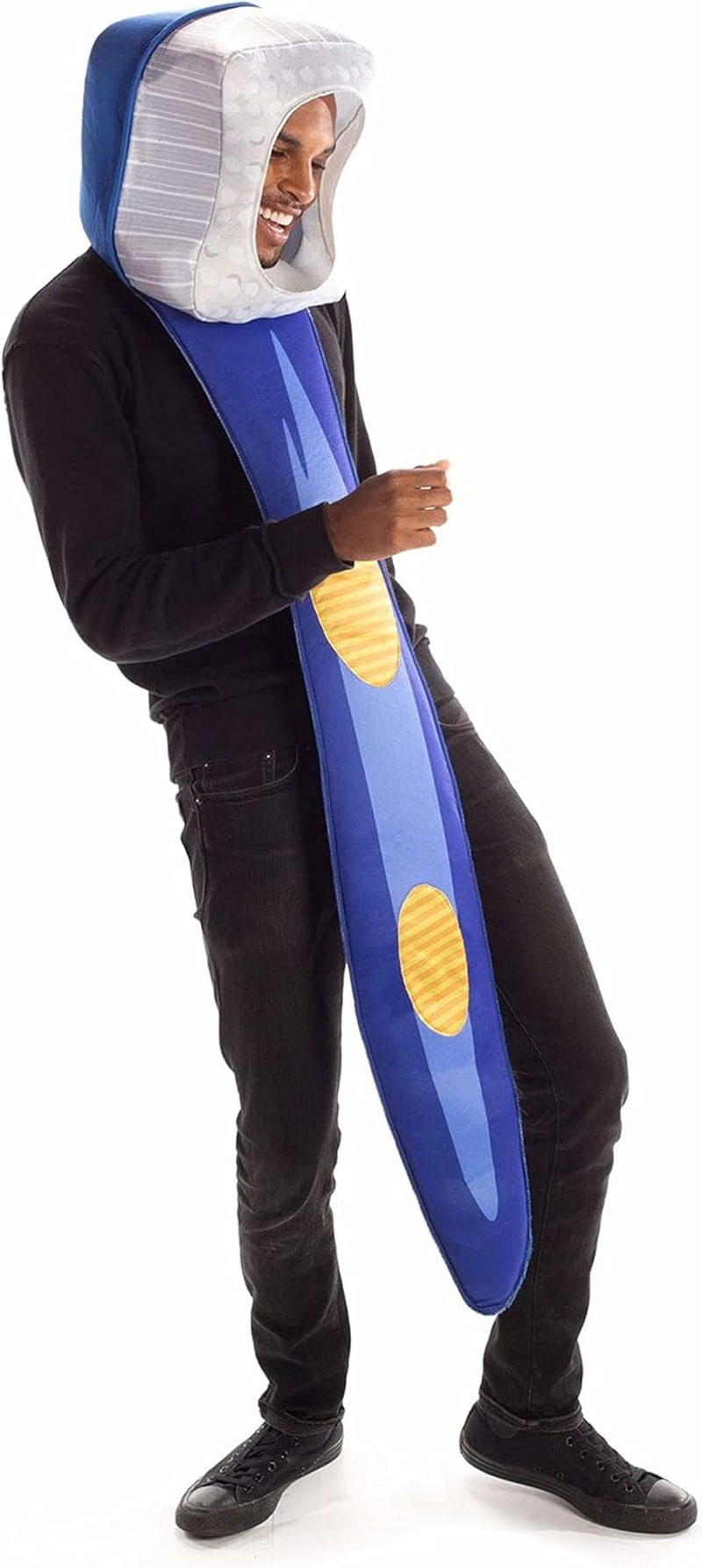 Tidy Toothbrush Costume Outfit - One Piece, Adult Size Halloween Costumes for Women and Men - Funny Costumes for Adults Made of Wrinkle and Shrink Resistant Polyester - 1Ct