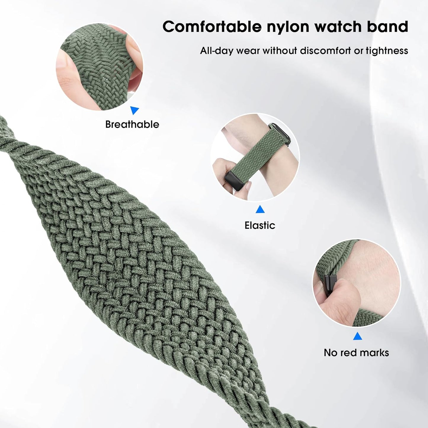 Magnetic Stretchy Watch Band Compatible for Apple Watch Band 38Mm 40Mm 41Mm,Comfortable Adjustable Straps Wristbands for Iwatch Series 9 8 7 6 5 4 SE 3 2 1 Ultra 1 2 Women Men, Army Green