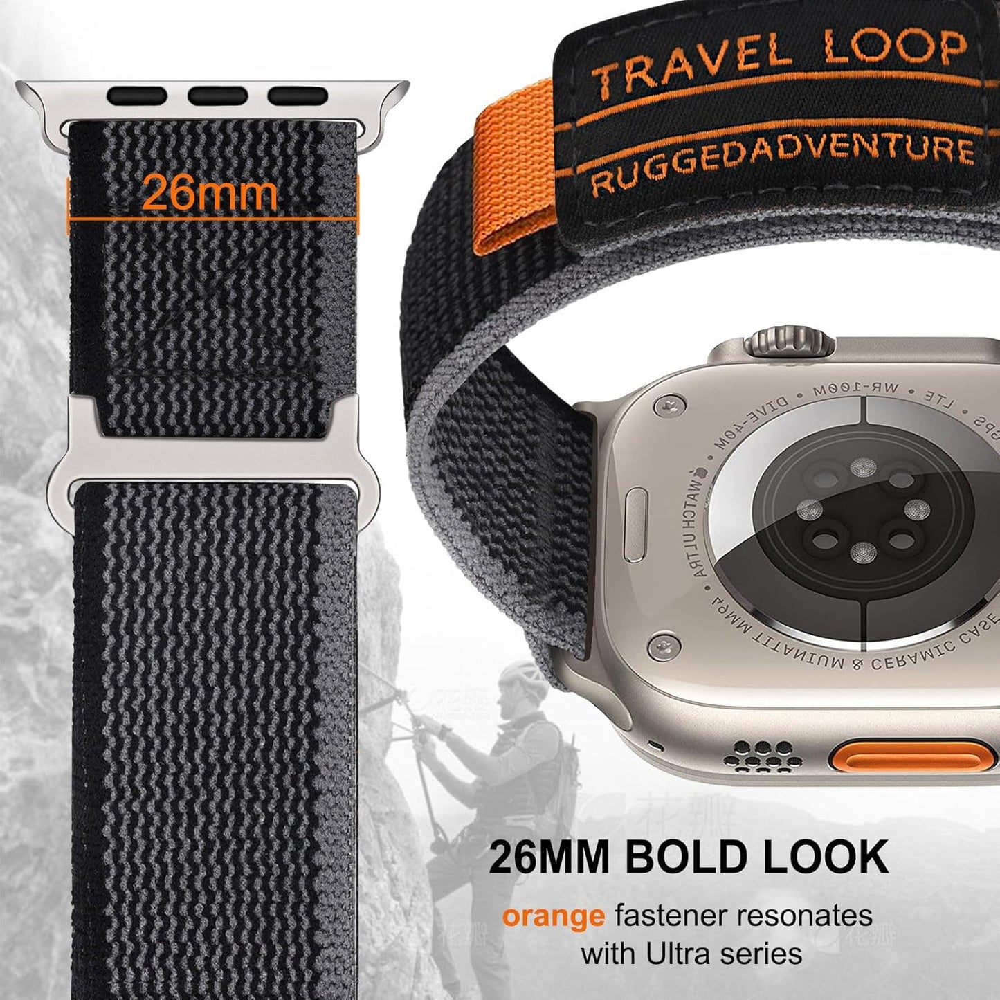 Band for Apple Watch Ultra 2 / Ultra 49Mm, Stretchy Nylon Watchband Metal Loop Strap for Iwatch Apple Watch SE (2Nd Gen) Series 9 8 7 6 5 4 3 2 1 45Mm 44Mm 42Mm