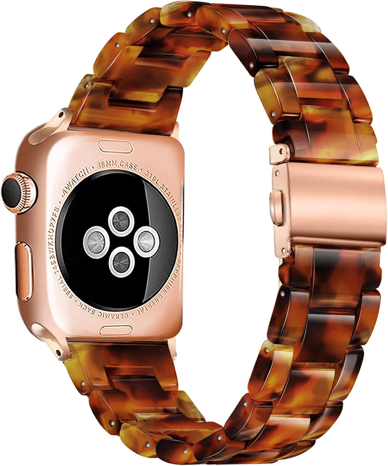 Compatible with Apple Watch Band 38Mm 40Mm 41Mm 42Mm 44Mm 45Mm 49Mm, Women Resin Band with Stainless Steel Buckle Strap Replacement for Bracelet Iwatch Band Series SE Ultra 8/7/6/5/4/3/2/1