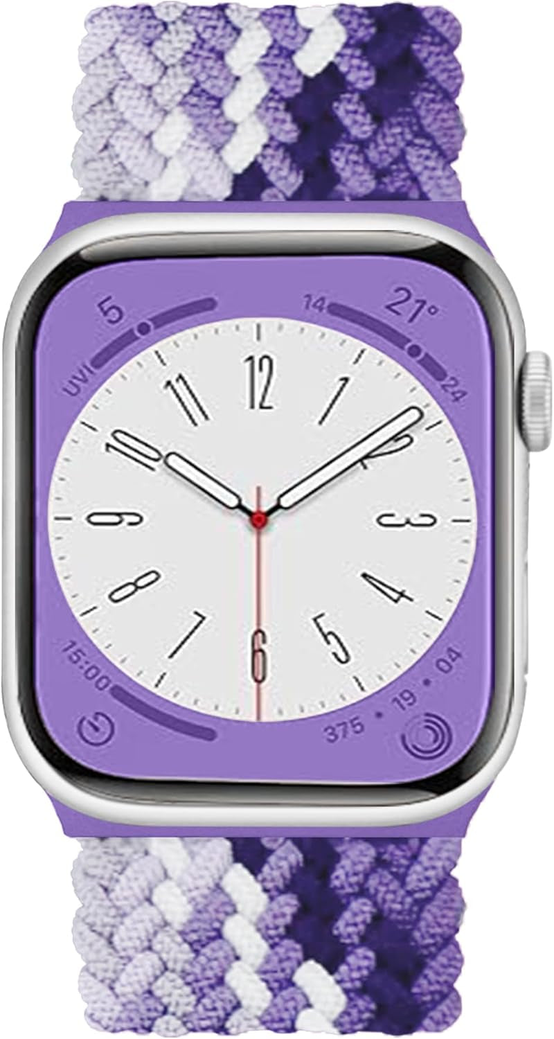 Braided Solo Loop Compatible with Apple Watch Bands 38Mm 40Mm 41Mm 42Mm 44Mm 45Mm 49Mm Women Men, Stretchy Elastic Nylon Sport Strap for Iwatch Bands Series 9/8/7/6/5/4/3/2/1/Se/Ultra