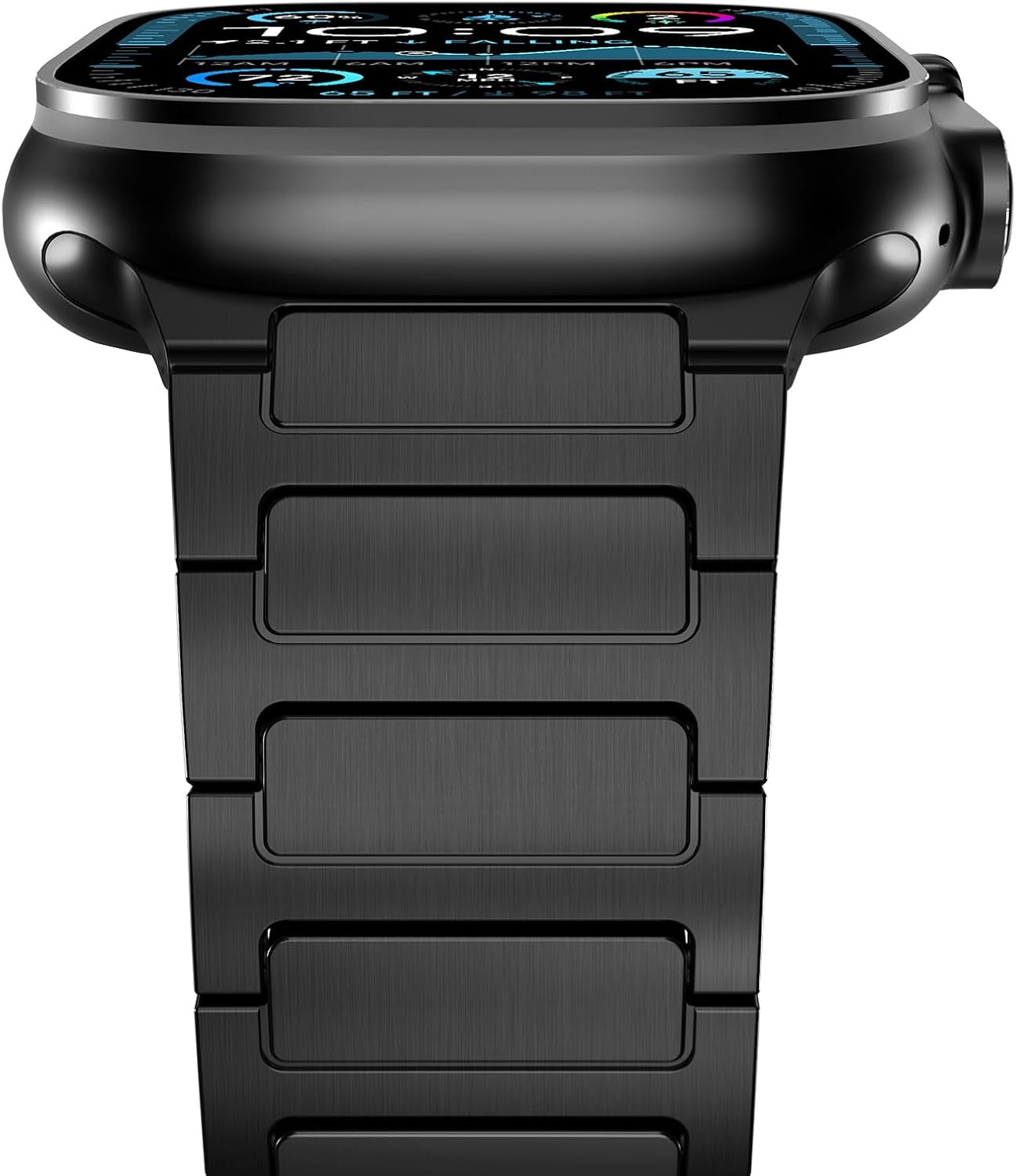 Grade 2 Titanium Band for Apple Watch Band Ultra 2 49Mm Series 10 46Mm Series 9 Series 8 Series 7 45Mm 44Mm SE 6 5 4 3 42Mm Iwatch Stainless Steel Link Bands for Men