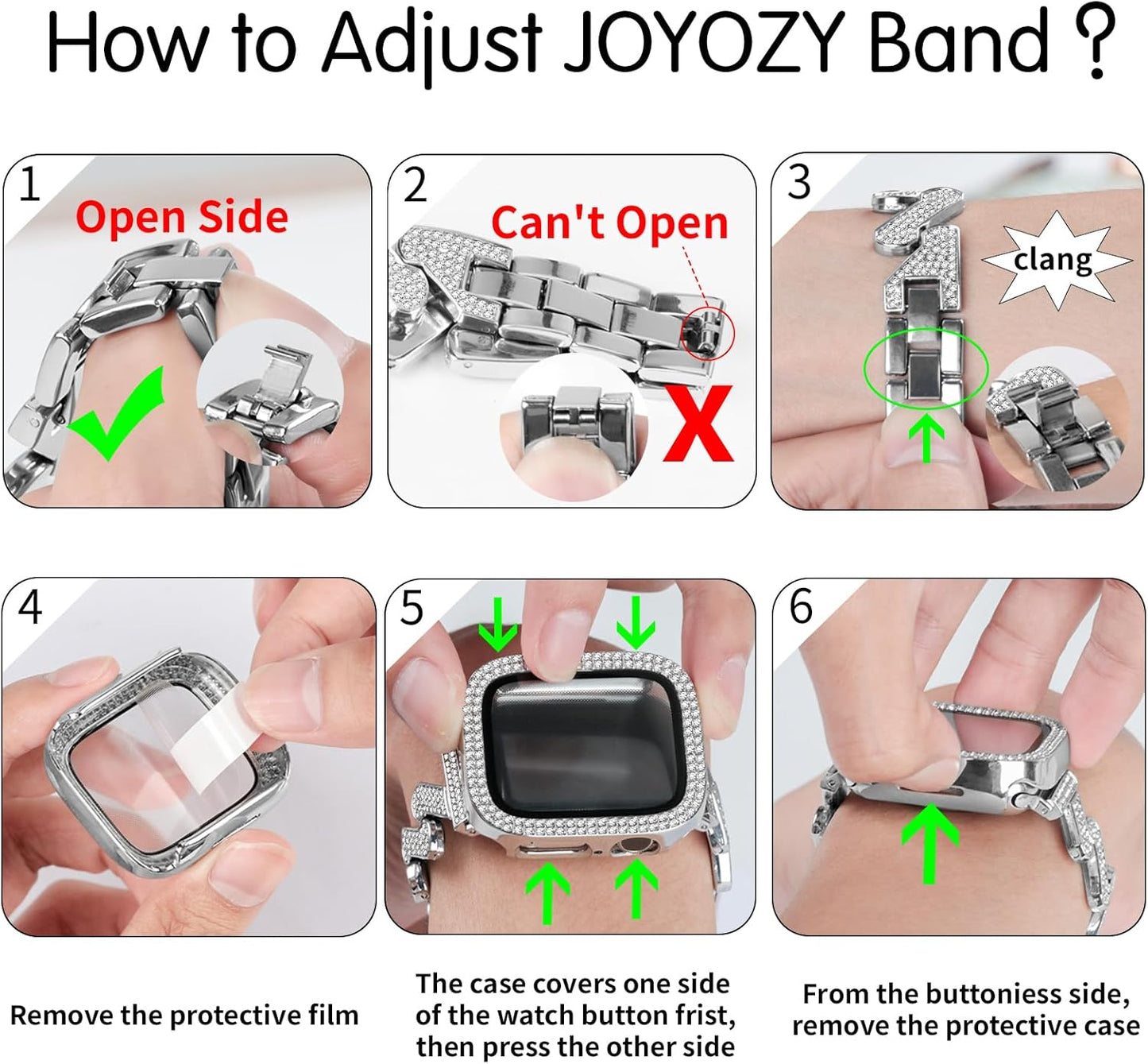 Bling Bands Compatible with Apple Watch Band 38Mm 40Mm 41Mm 42Mm 44Mm 45Mm,Women Diamond Metal Strap Bands with Glitter Case Built-In Screen Protector for Iwatch Series 9/8/7/6/5/4/3/2/1/SE