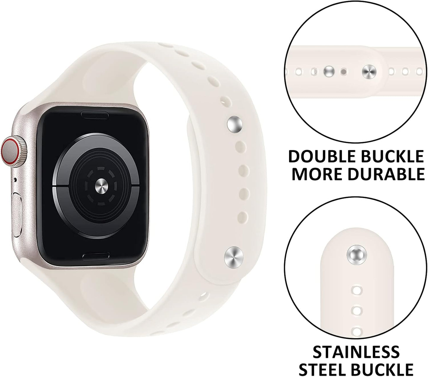 Sport Bands for Apple Watch Band 40Mm 44Mm 45Mm 49Mm 41Mm 38Mm 42Mm Women/Men,Soft Silicone Strap for Apple Watch Series 9,Ultra 2,8,Ultra,Se,7 6 5 4 3,Correa Iwatch Bands Wristband
