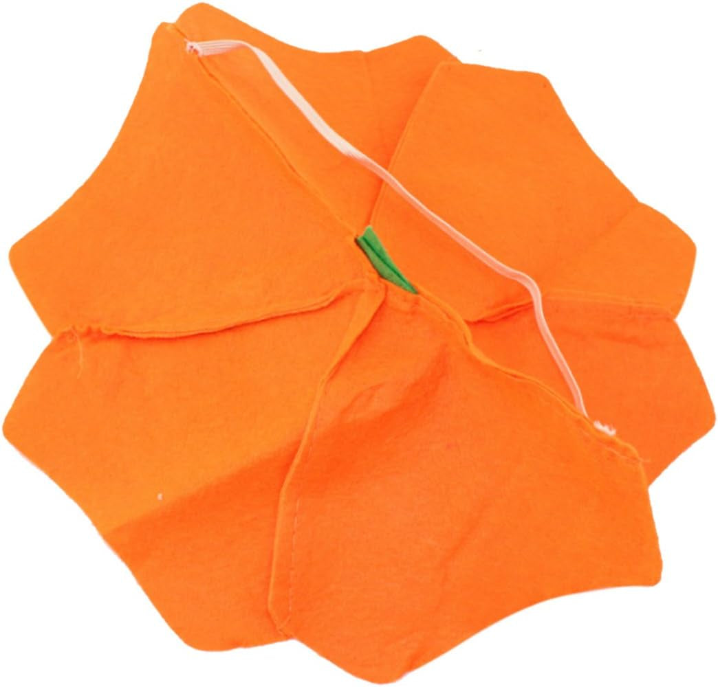 Unisex Adult Halloween Party Orange Pumpkin Cosplay Costume Party Clothes with a Hat