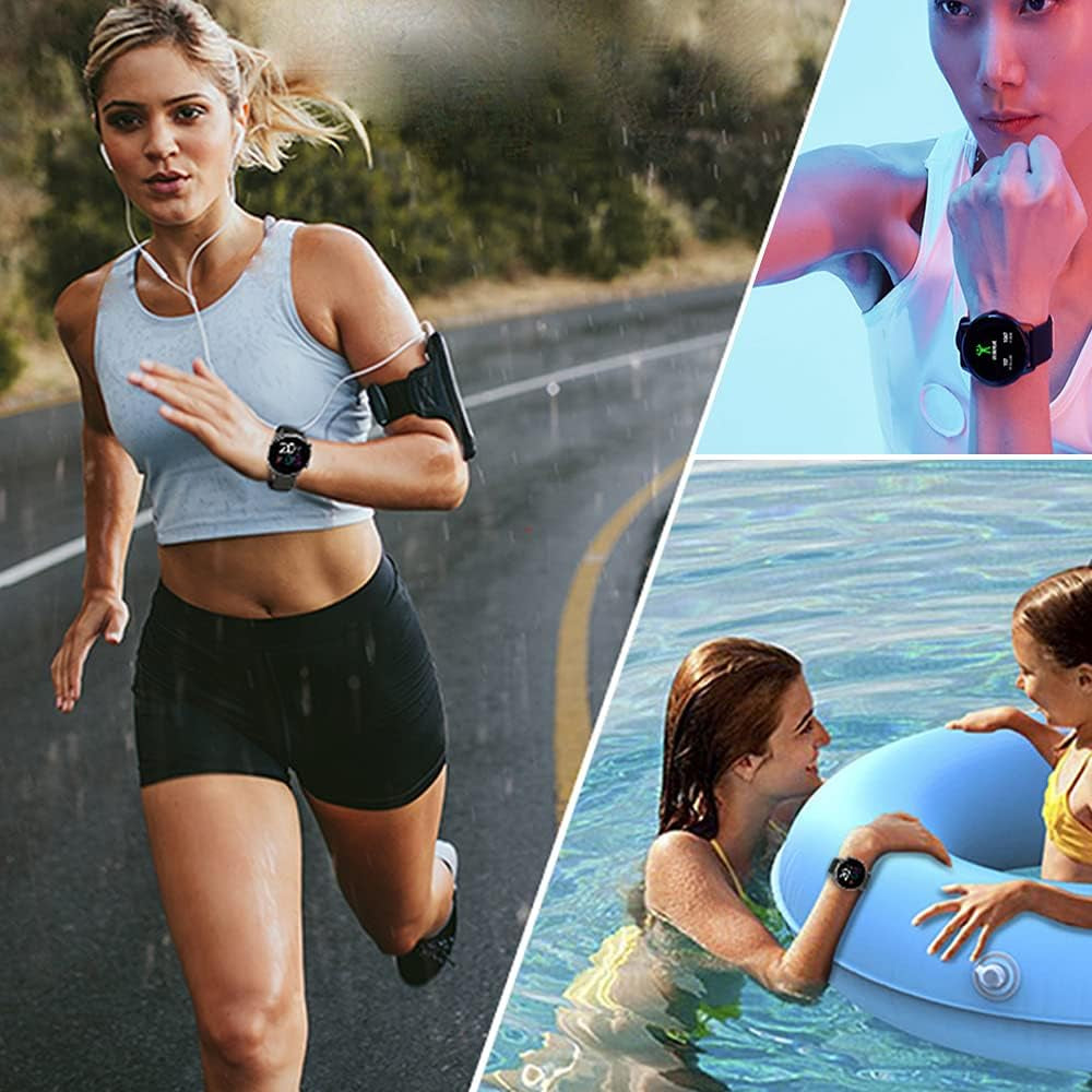 Galaxy Watch 3 41Mm Bands Silicone, Samsung Galaxy Watch Active 2 44Mm Bands Sport for Men Women, 20Mm Replacement Watch Strap for Samsung Gear Sport/Galaxy Watch Active 40Mm-Black