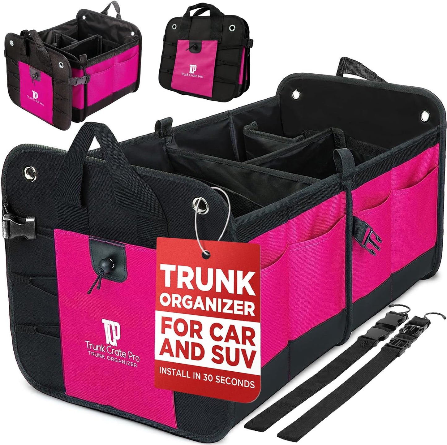 Truck Bed Organizer | Trunk Organizer for SUV, Truck, Car | Extra Large Premium Expandable Compartments Lightweight Foldable Cargo Organizer, | Suv and Truck Organizer for Heavy Loads