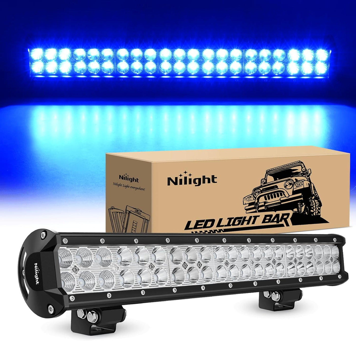 - 60005C-A 20Inch 126W Spot Flood Combo Led Light Bar off Road Lights Boat Lighting Fog Light Driving Lights LED Work Light for Trucks, 2 Years Warranty