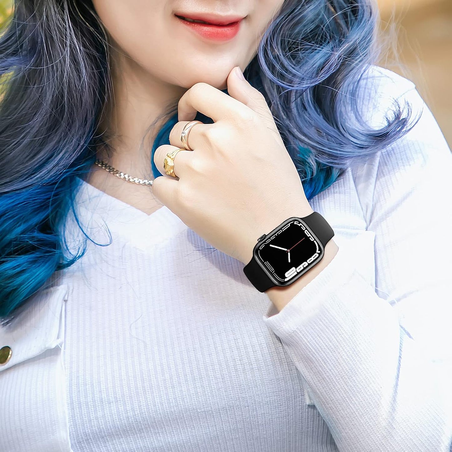 Sport Bands for Apple Watch Band 40Mm 44Mm 45Mm 49Mm 41Mm 38Mm 42Mm Women/Men,Soft Silicone Strap for Apple Watch Series 9,Ultra 2,8,Ultra,Se,7 6 5 4 3,Correa Iwatch Bands Wristband