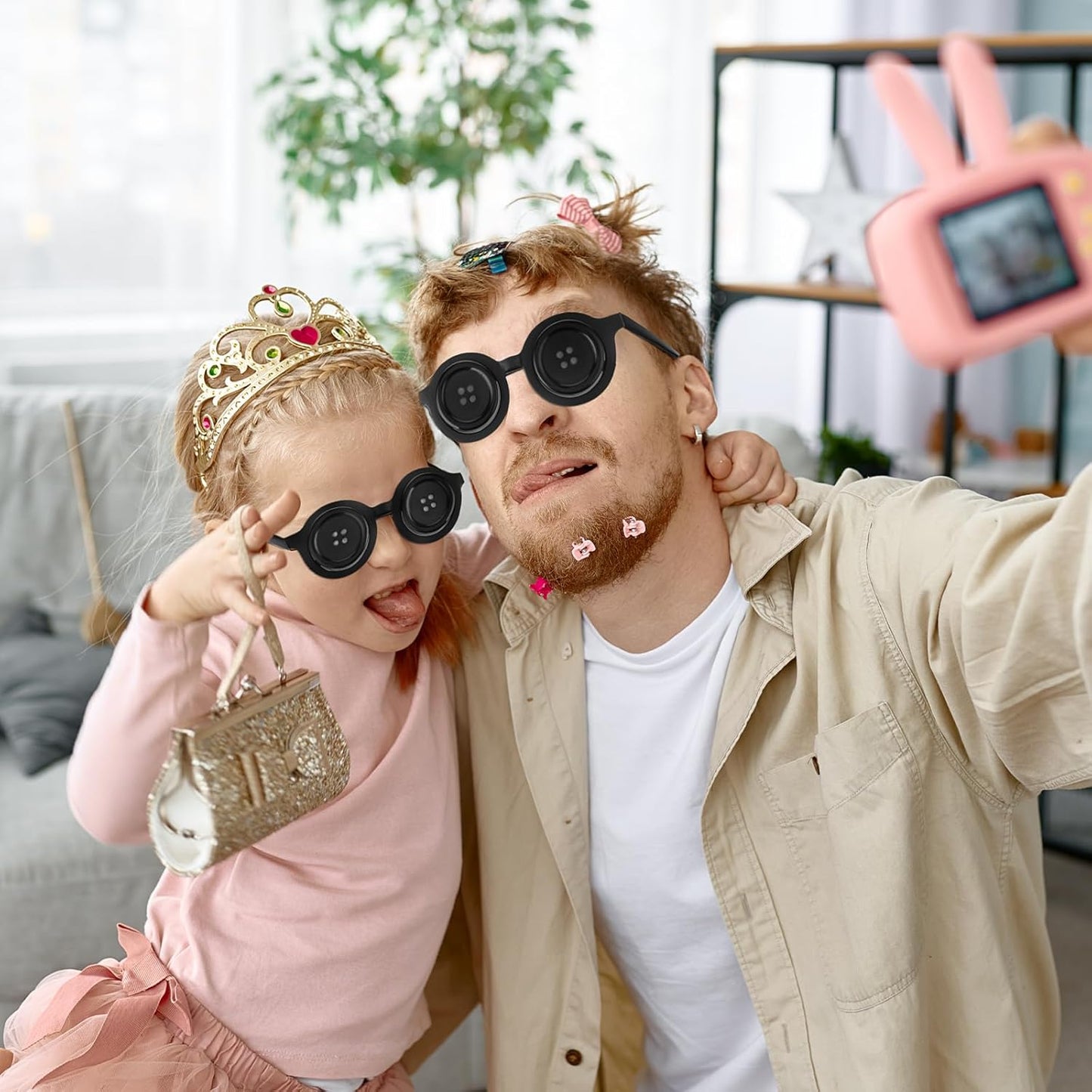 Halloween Glasses Plastic Sunglasses Picture Framing Supplies Dance Party Button Eyeglass Frame Costume Funny Props Atmosphere Novelty Favor Creative Shooting