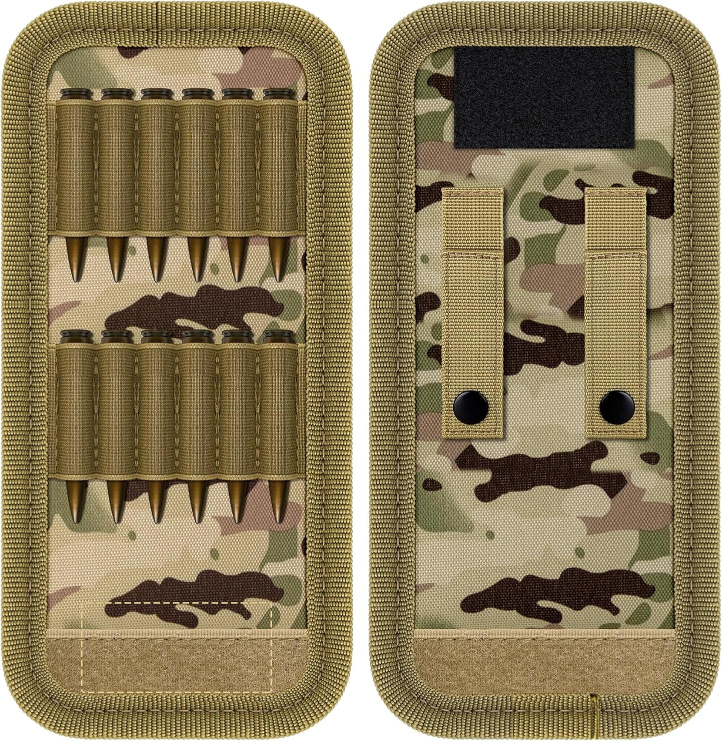 Tactical Molle Outdoor 12 round Rifle Ammo Bag Foldable Utility Hunting Rifle Magazine Pouch 12 Rifle Bullets Cartridge Holder