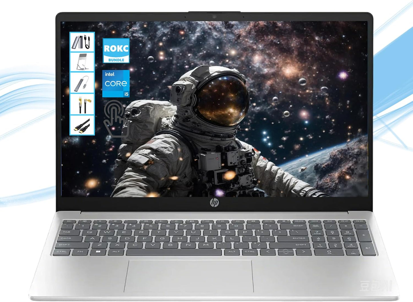 15 Inch Touchscreen Laptop | 15.6" HD Computer | 16GB RAM | 1TB SSD & 128GB Portable SSD | Intel Core I3 1215U| Webcam | Wi-Fi 6E | Copilot Ready | Ultra Light | Ai-Powered Windows 11 | RK Bundle
