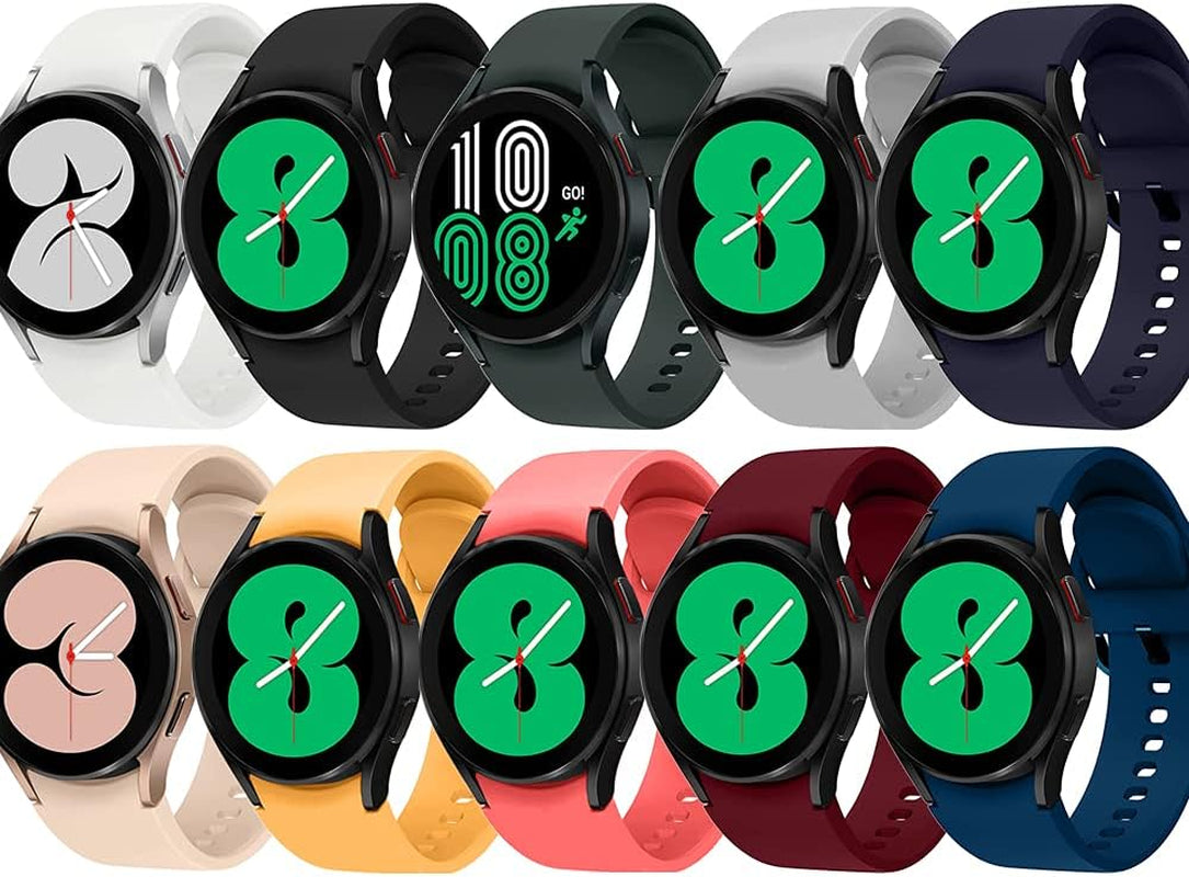 Silicone Band Replacement Compatible with Samsung Galaxy Watch 4 40Mm 44Mm Band Watch4 Classic 42Mm 46Mm Bands Sport Watch Wristband Replacement Silicone Strap for Women Men