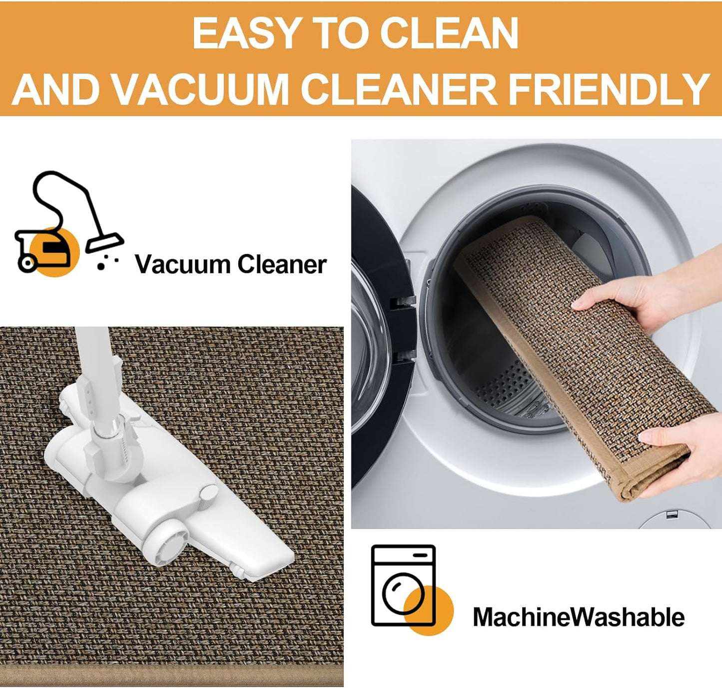 Stair Treads Carpet for Wooden Steps, Non Slip Landing Mat Rug Whit Rubber Backing, Polyester Soft Stairs Resistant Indoor Skid Runner Safety Rugs for Family, Absorbent Washable 31" X 31" Brown