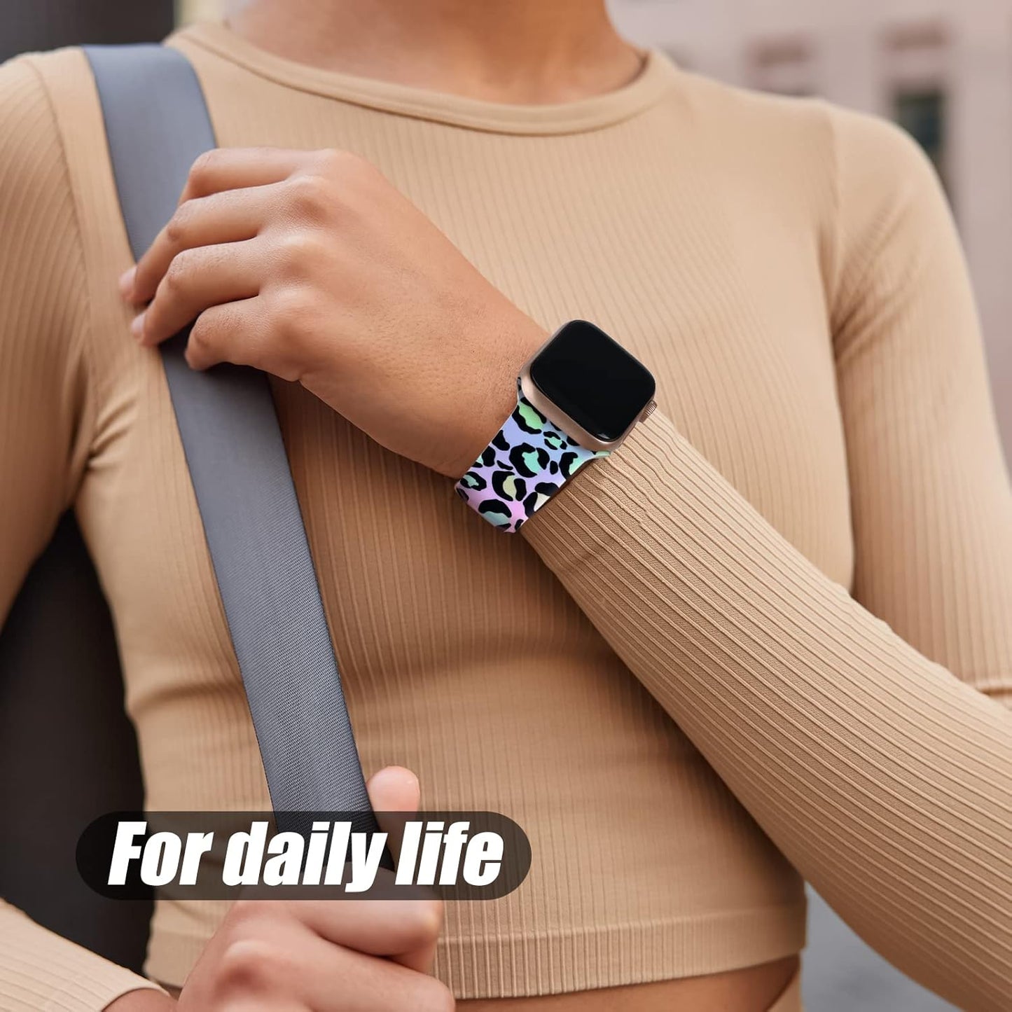 Leopard Print Compatible with Apple Watch Band for Women 38Mm 40Mm 41Mm, Cheetah Print Sport Strap for Iwatch Series SE 8 7 6 5 4 3 2 1, Gradient Leopard