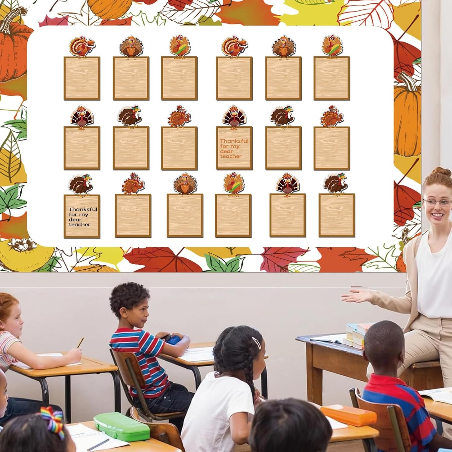 120Pcs Large Bulletin Board Name Tag Note Cards - 7X5Inches Brown Thanksgiving Turkey Cutouts with Glue Points,Craft Thanksgiving Bulletin Board Decoraion for Indoor Outdoor Decor Supplies