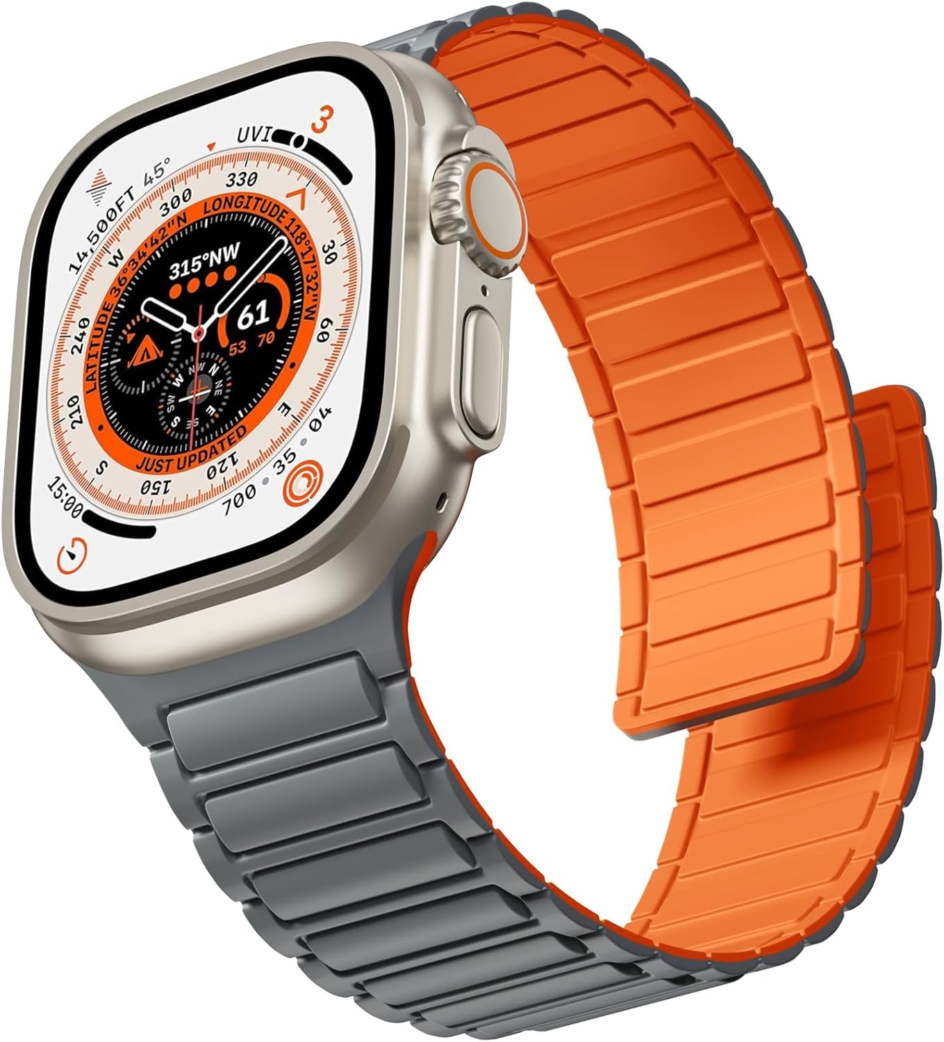 Magnetic Band Compatible with Apple Watch 45Mm for Men 46Mm 44Mm 42Mm 41Mm 40Mm 38Mm 49Mm Bands, Sport Silicone Strap Strong Magnet Link Wristband for Iwatch Series 10 9 8 7 6 5 4 3 SE Ultra 2