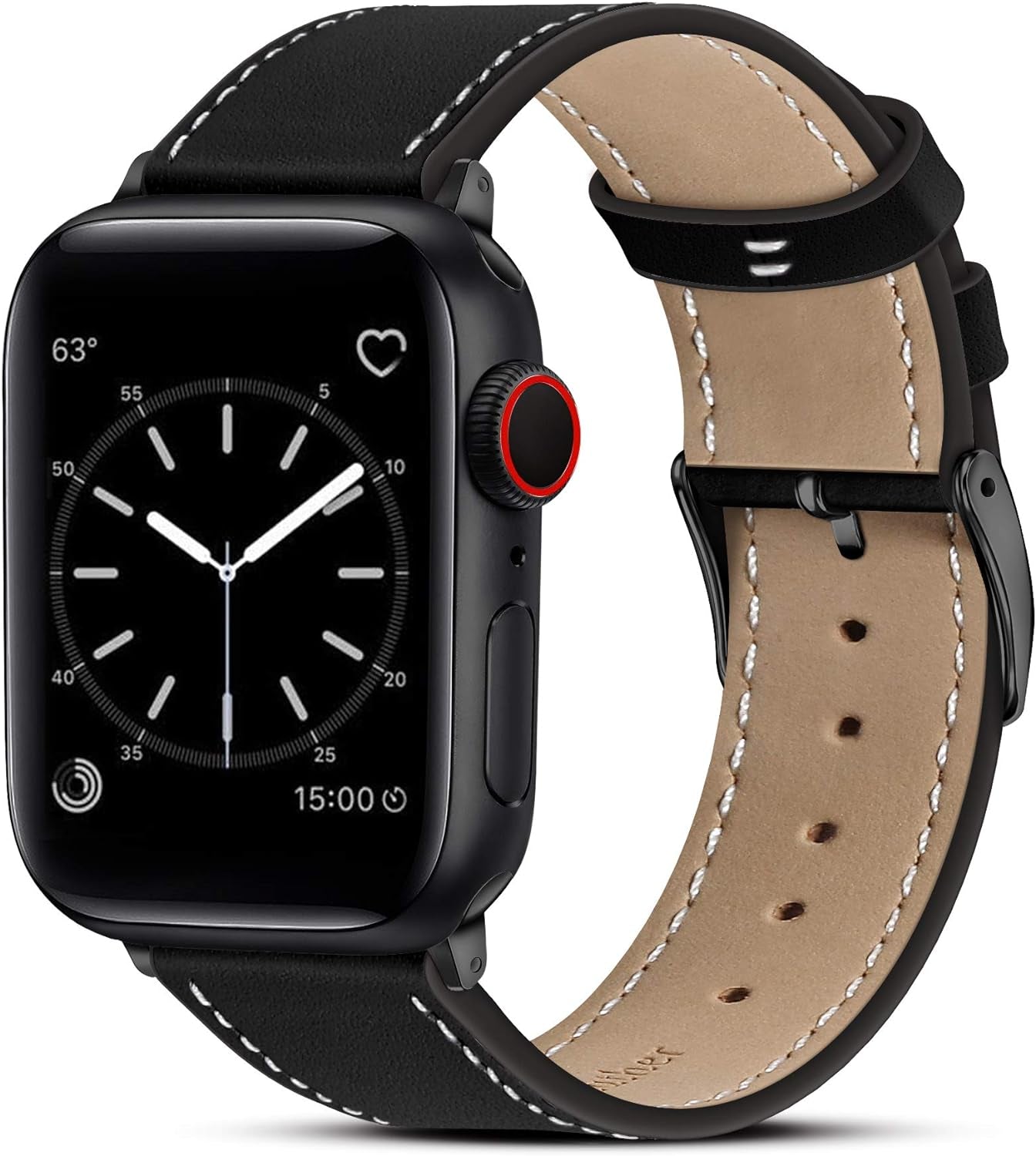 Compatible with Apple Watch Band 42Mm (Series 10) /41Mm/40Mm/38Mm, Genuine Leather Bands Replacement Strap for Iwatch Series 10 9 8 Se 7 6 5 4 3 2 1, Women & Men