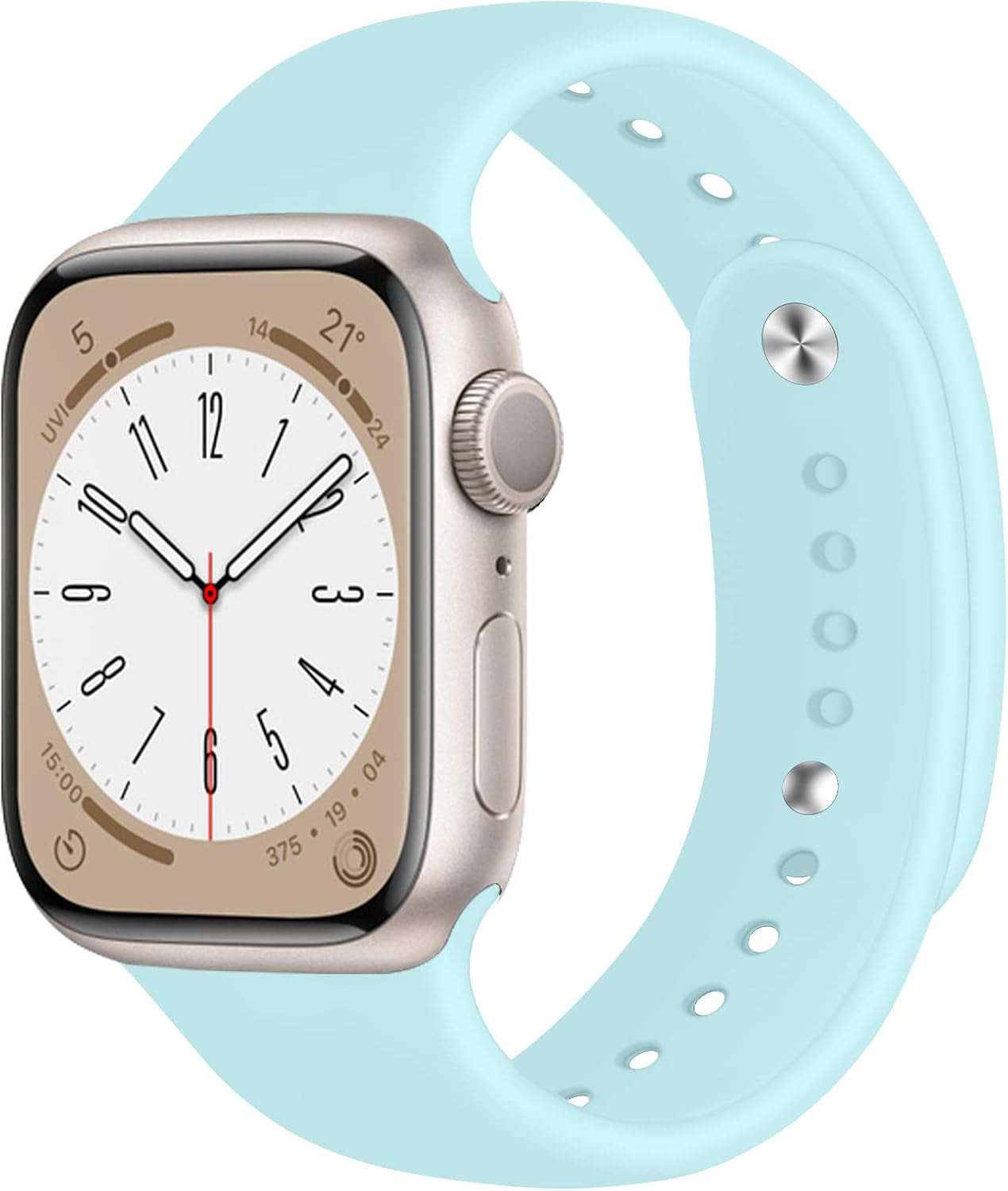 Sport Breathable Silicone Strap Compatible with Apple Watch Band 38Mm 40Mm 41Mm 42Mm 44Mm 45Mm, Elastic Silicone Band for Iwatch Series 8 Ultra 7 6 5 4 3 2 1 SE