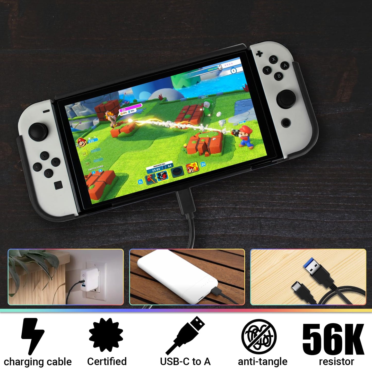 Switch Accessories Bundle - Essentials Pack for Nintendo Switch OLED Case & Screen Protector , Grip Case, Games Holder, Headphones - Classic Black Edition