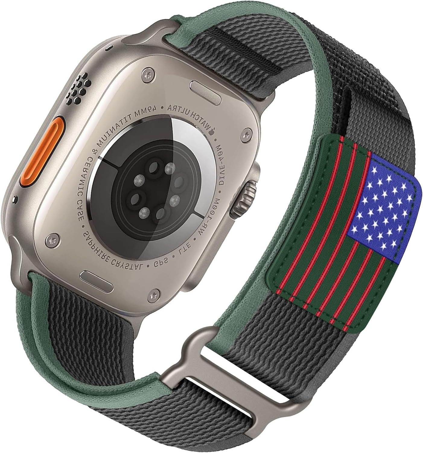 Trail Loop Nylon Band - Compatible with Apple Watch Ultra 2 Band 49Mm 46Mm 45Mm 44Mm 42Mm 41Mm 40Mm 38Mm Men Women,Rugged Braided Elastic Weave Sport Strap for Iwatch Ultra Series 10/9/8/7/6/SE/5/4/3