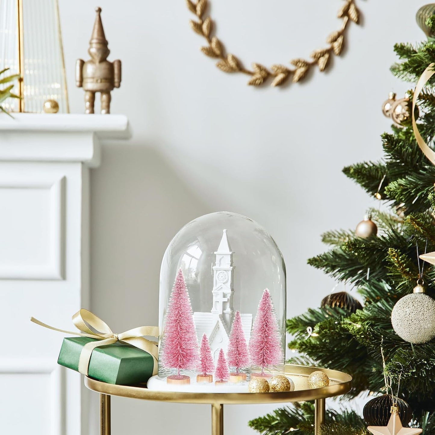 42 Pcs Christmas Tree DIY Bottle Brush Trees Pink Plastic Sisal Trees Miniature Snow Frost Fir with Wood Base for DIY Crafting,Displaying,Desktop Home Decoration Christmas Decoration,6 Styles
