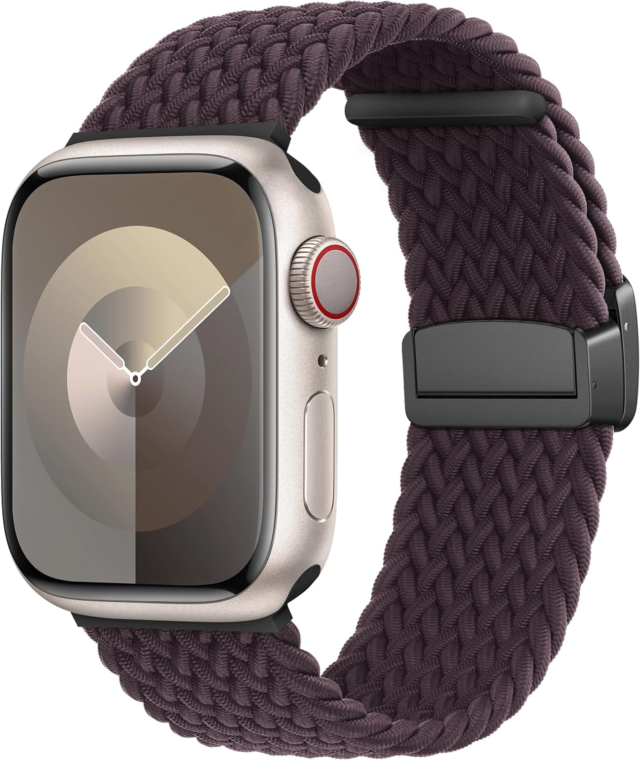 Magnetic Nylon Braided Stretchy Sport Solo Loop Band for Apple Watch, Soft Elastic Fabric Cloth Strech Strap Compatible with Iwatch SE Series 9/8/7/6/5/4/3/2, 38Mm 40Mm 41Mm