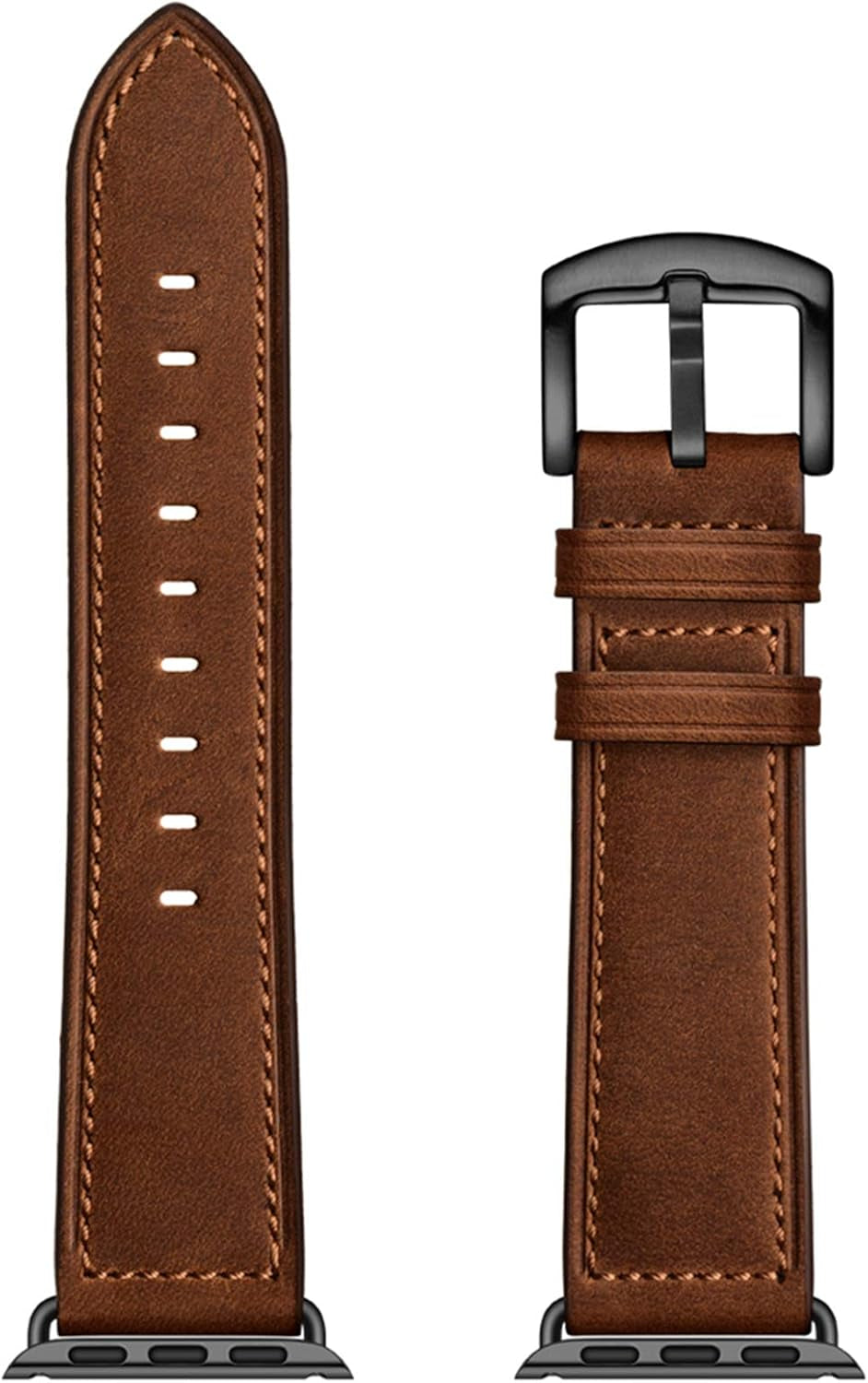 Leather Band Compatible with Apple Watch Vintage Classical Bands Dark Brown Replacement Strap for Iwatch Series 9 8 7 45Mm Series 6 SE 5 4 3 2 1 Nike Space Black Grey 42Mm 44Mm Men Women