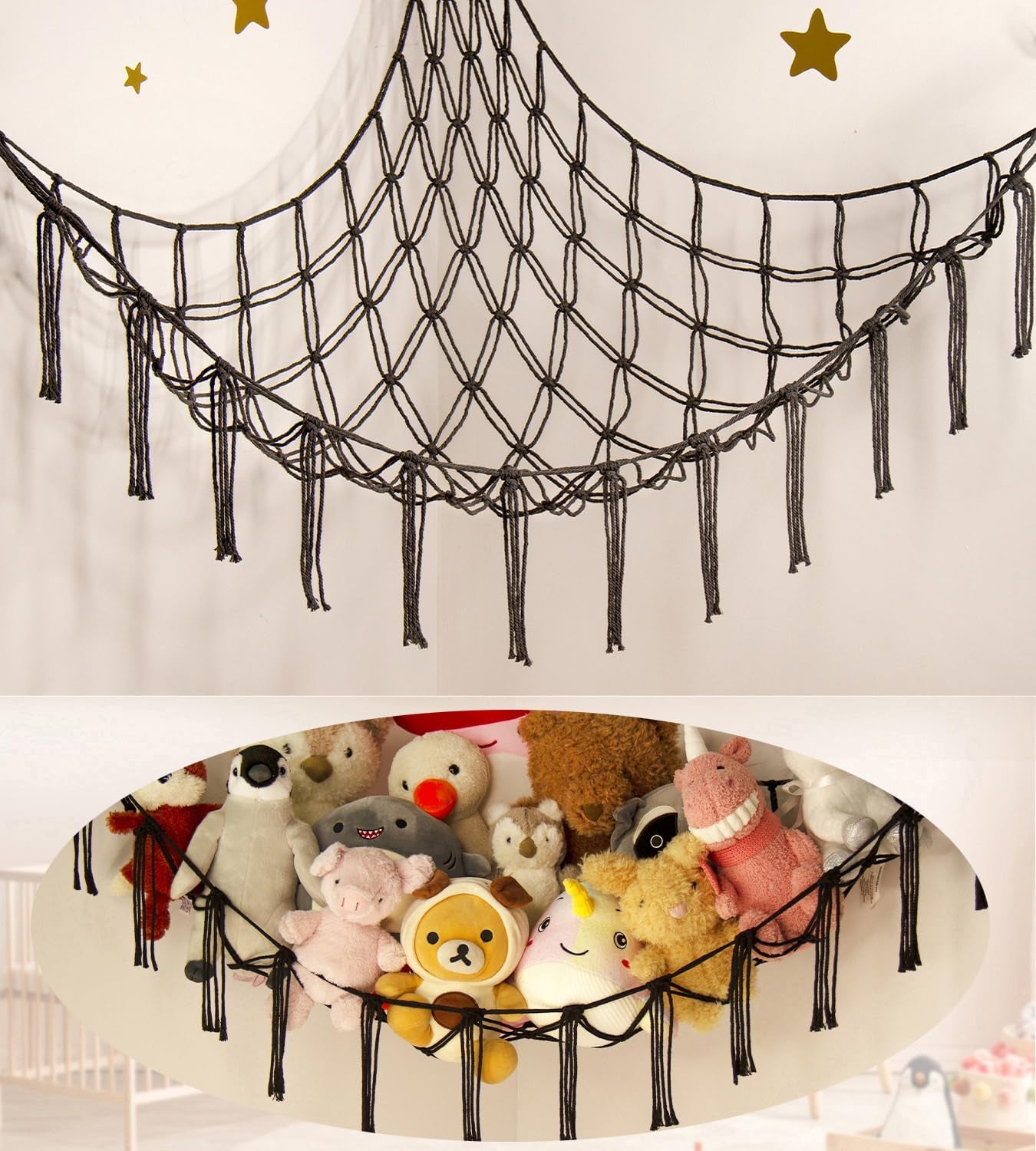 Stuffed Animals Storage Hammock Net Corner Large Adult Toy Hammock Hanging Organizers Storage Home Living Boys Room Decor Cute Funny Stuff Gifts Decorations