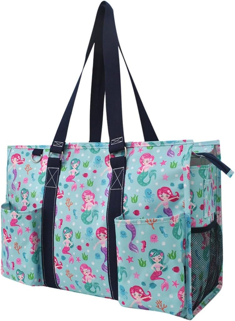 Utility Water Resistant Tote Bag, Top Zipper Closure, Perfect Gifts for Working Women, Nurses, Gym Bag