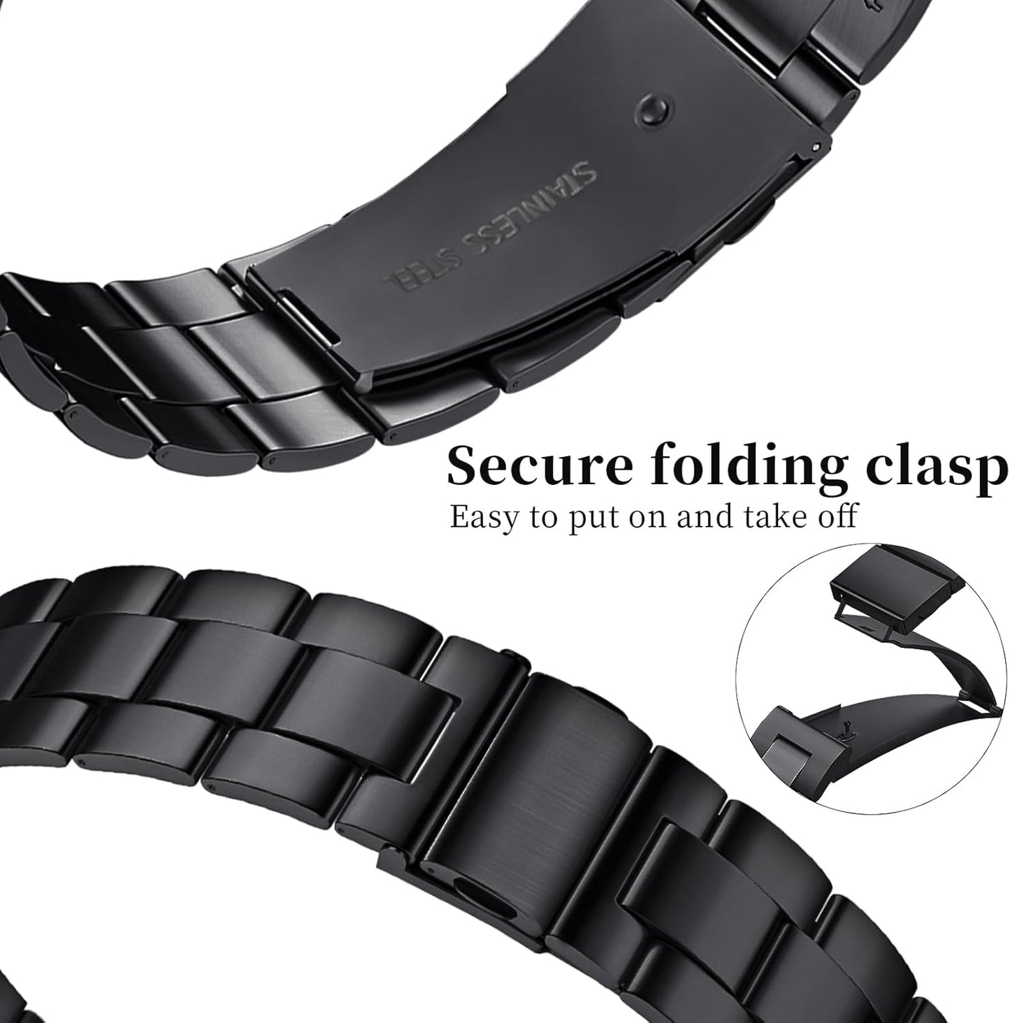 Thin Metal Bands Compatible with Apple Watch Band 38Mm 40Mm 41Mm 42Mm 44Mm 45Mm 46Mm 49Mm, Slim Stainless Steel Wristband Strap for Iwatch Ultra SE Series 10 9 8 7 6 5 4 3 2 1-Black+Silver