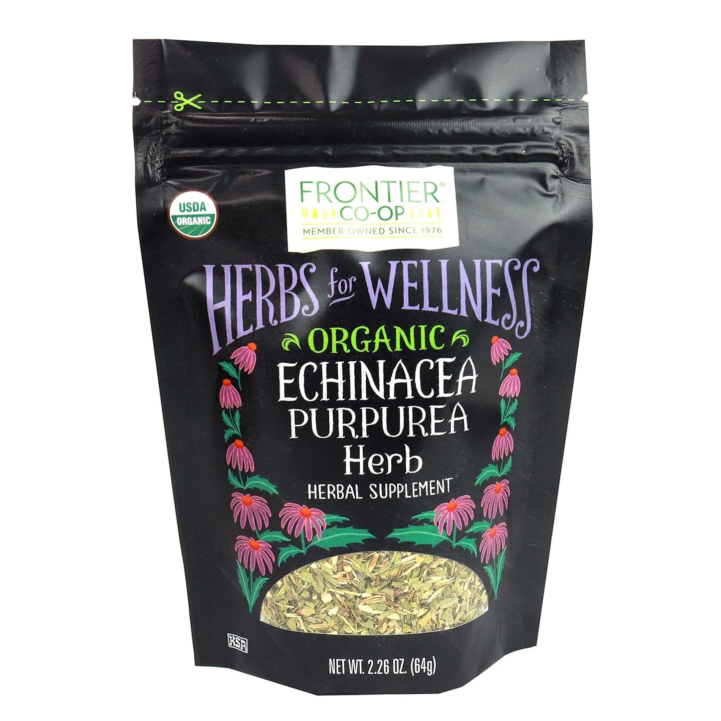 Organic Echinacea Purpurea Herb, 16 Ounce, Organic Purple Cornflower for Tea, Soup, Lemongrass, Mildly Minty, Kosher TLBH