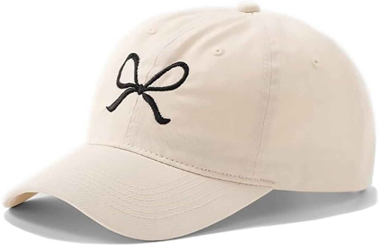 Trendy Bow-Tie Baseball Cap for Women and Men Trucker Hats Y2K Adjustable Fashion Sun Hat with Visor for Hiking & Travel