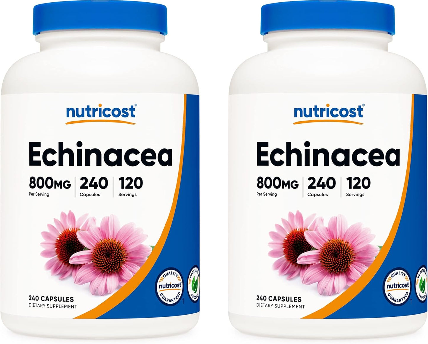 Echinacea 800Mg, 240 Capsules - Vegetarian Caps, Non GMO, Gluten Free, 120 Servings TLBH