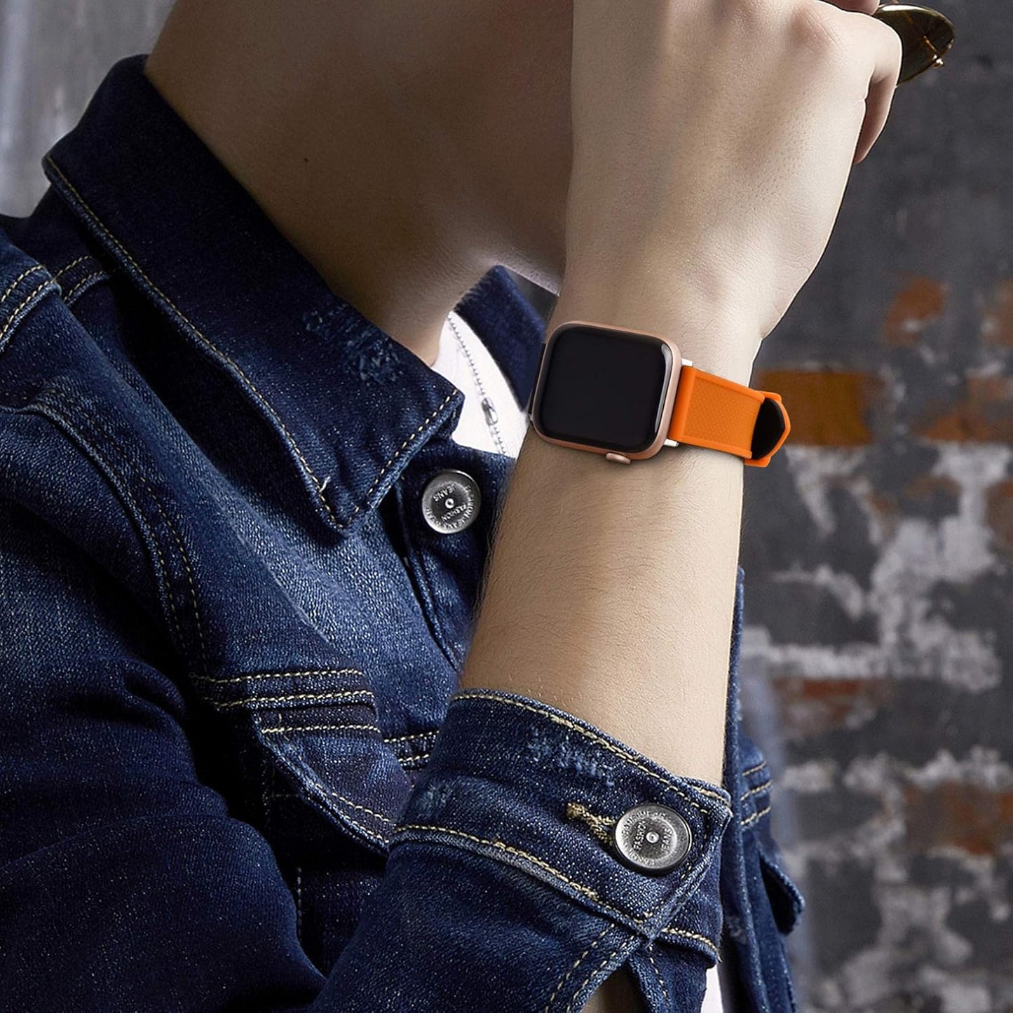 Compatible Sport Bands for Apple Watch Series 10 42Mm, 9/8/7 41Mm, SE2/SE/6/5/4 40Mm, 3/2/1 38Mm,Silicone Rubber Iwatch Band for Women Men, Pumpkin Orange Top/Black Bottom