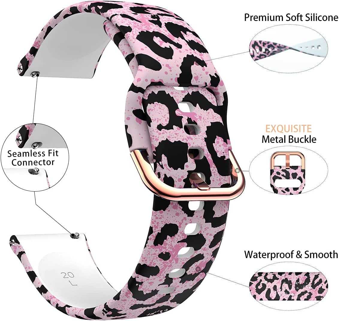 Compatible with Samsung Watch 6 Classic 47Mm/43Mm,Samsung Watch 5/5Pro,Samsung Watch 4,Galaxy Watch 3 41Mm Band,Samsung Active 2 Watch Band 40Mm /44Mm,20Mm Sports Wristband Bands for Women Men