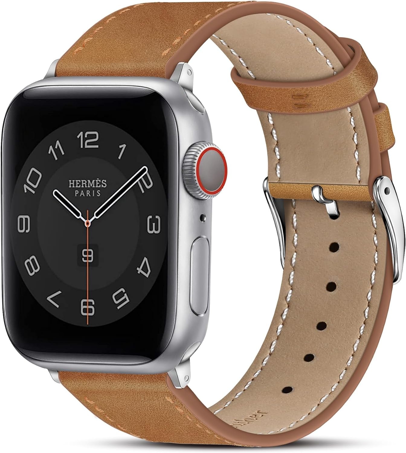 Compatible with Apple Watch Band 42Mm (Series 10) /41Mm/40Mm/38Mm, Genuine Leather Bands Replacement Strap for Iwatch Series 10 9 8 Se 7 6 5 4 3 2 1, Women & Men