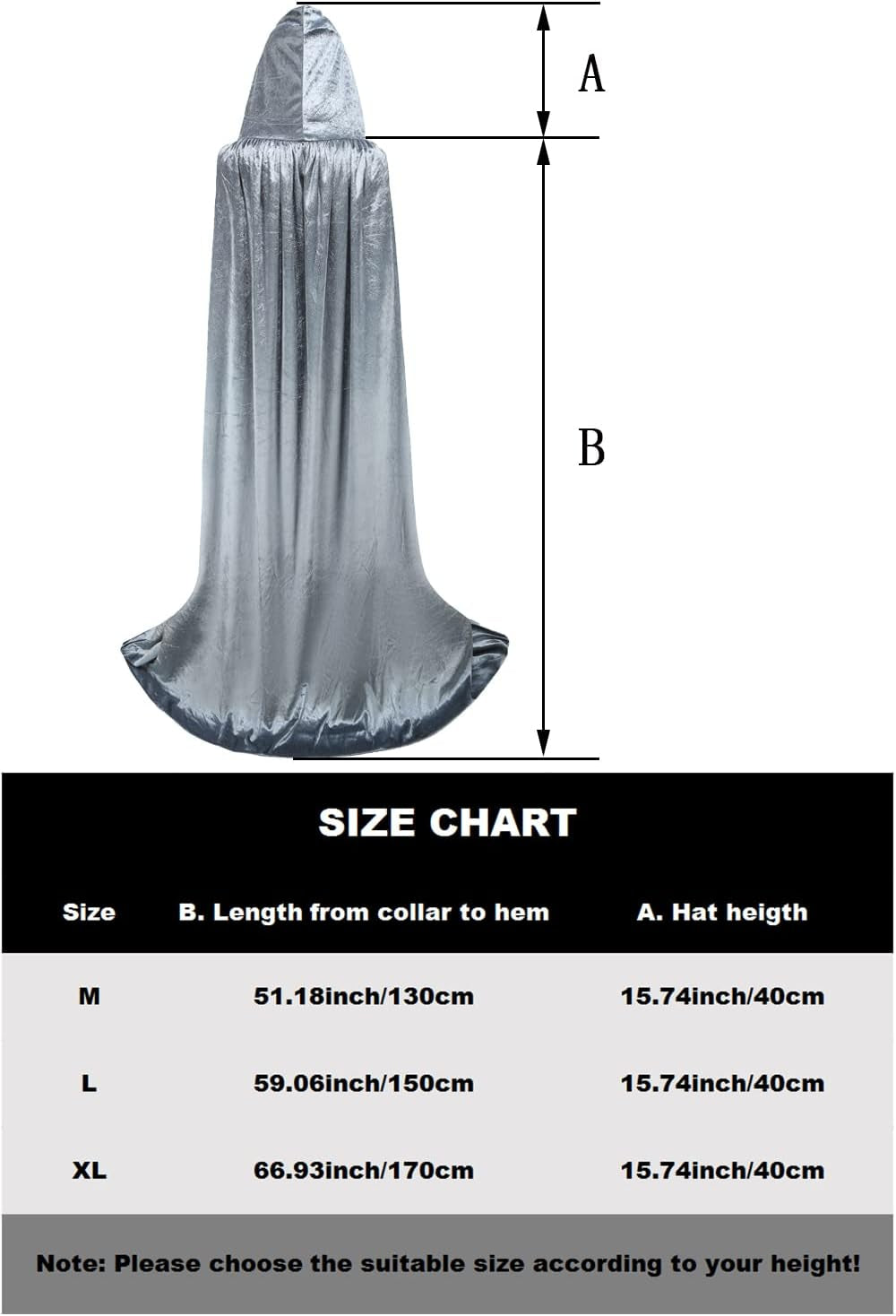 Unisex Halloween Hooded Cape Cosplay Full Length Velvet Cloak Halloween Fancy Cape Costumes