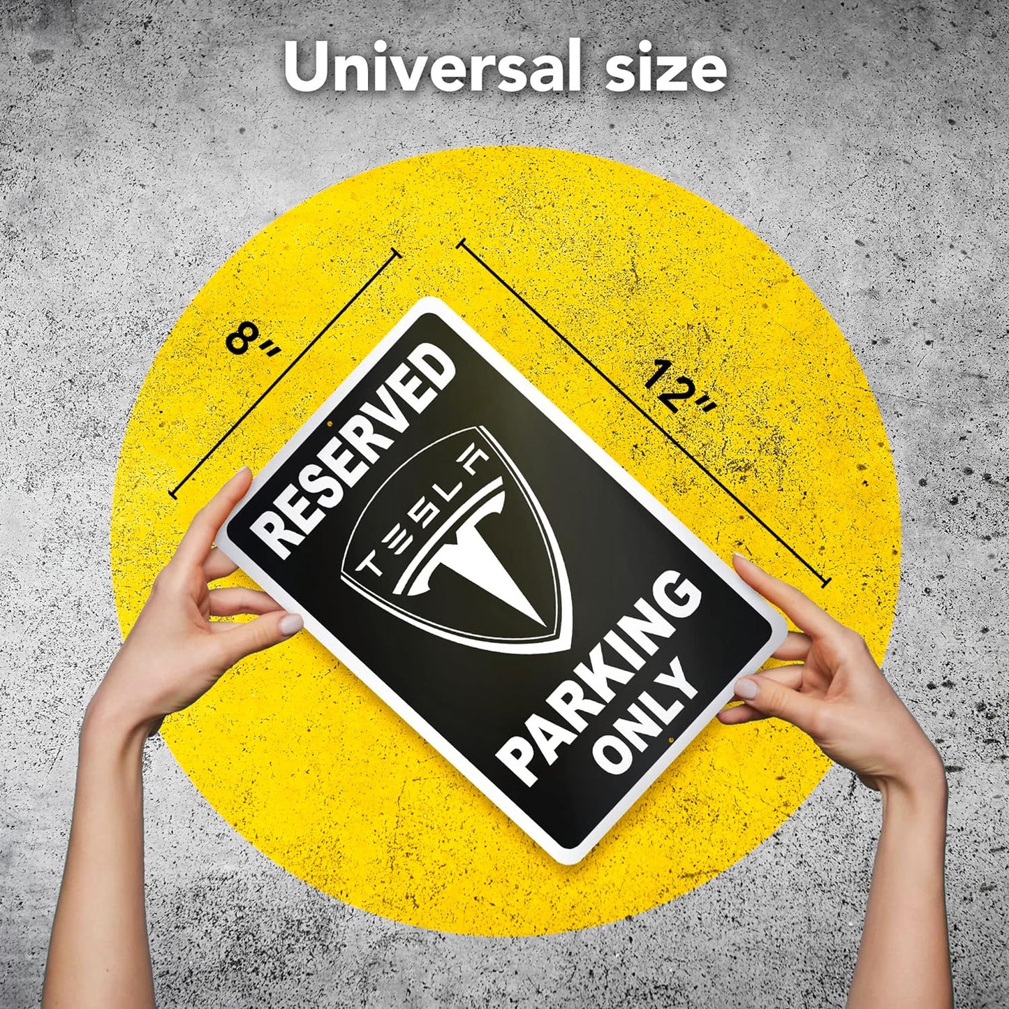 Tesla Parking Only Sign - 8X12 Aluminum Tesla Poster - Gifts for Tesla Owners - Tesla Garage Sign - Tesla Gifts for Men - Tesla Sign Parking