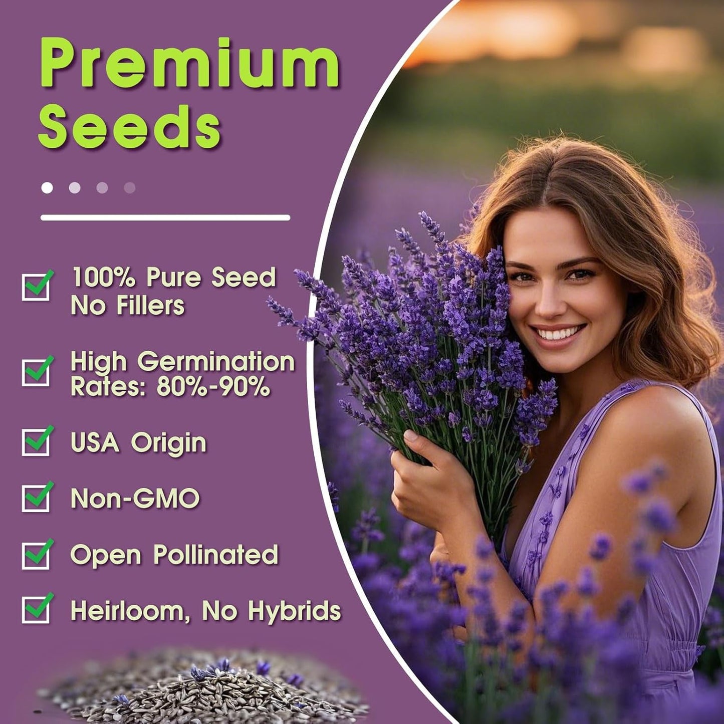 2000 Lavender Seeds for Planting Organic Lavandula Angustifolia, Non-Gmo Perennial Flowering Lavender Plants for Outdoors & Indoor Garden, Suitable for Gardening Enthusiasts TLBH