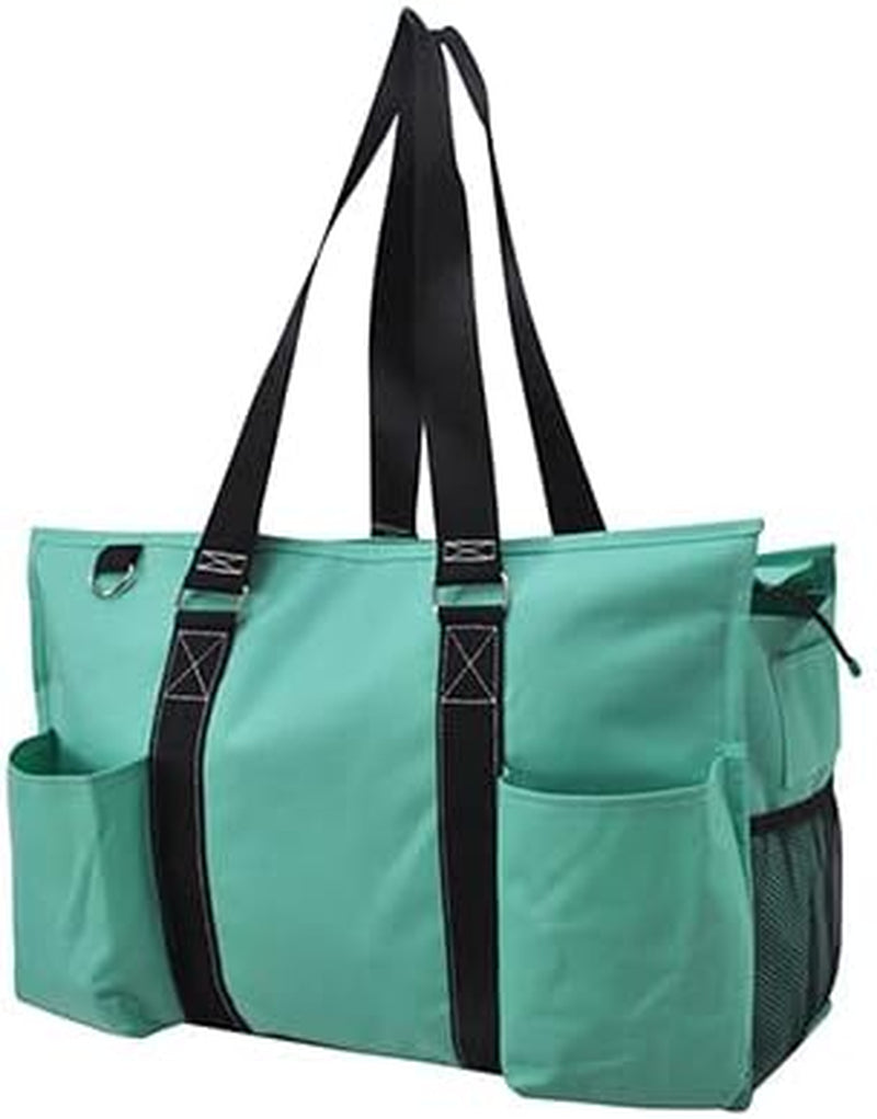 Utility Water Resistant Tote Bag, Top Zipper Closure, Perfect Gifts for Working Women, Nurses, Gym Bag