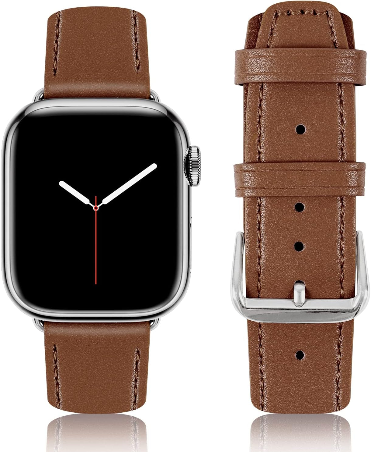 Band Compatible with Apple Watch Band 42Mm 44Mm 45Mm 49Mm 38Mm 40Mm 41Mm, Leather Waterproof Strap Formal Band Compatible with Iwatch Apple Watch Series Ultra 8 7 6 5 4 3 2 1 SE Band Women Men