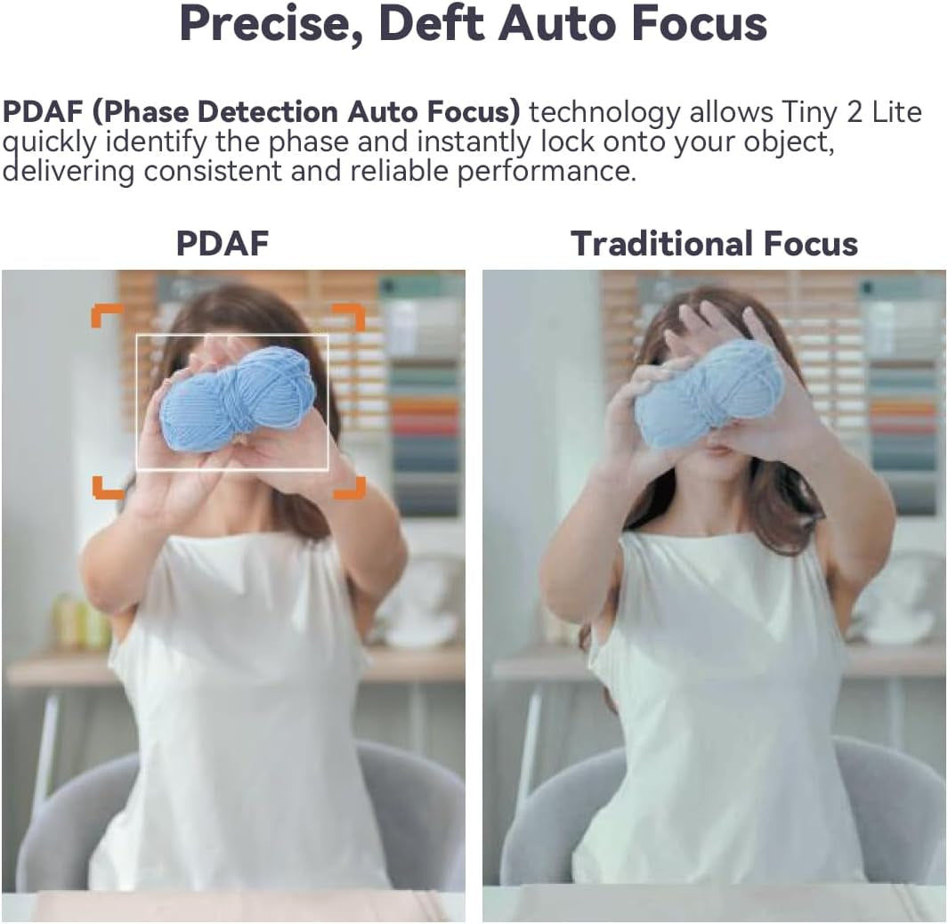Tiny 2 Lite Ai-Powered 4K UHD PTZ Webcam,1/2" CMOS Sensor 4X Digital Zoom AI Auto Tracking with Auto Zoom Gesture Control 2.0, Livestream for Game/Meeting/Online Educate, W Mini Tripod