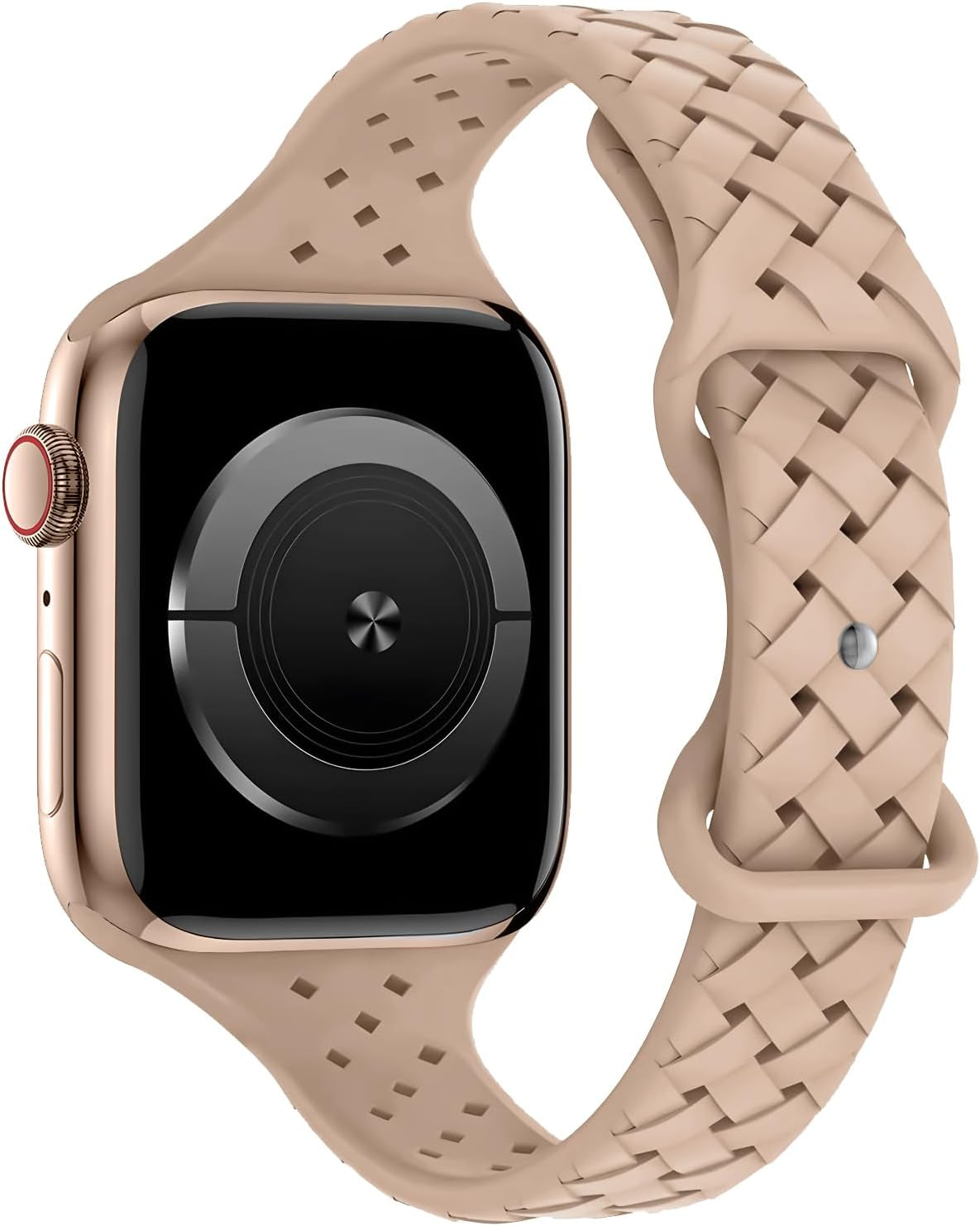 Slim Silicone Braided Bands Compatible for Apple Watch 42Mm 41Mm 40Mm 38Mm, Thin Breathable Sport Adjustable Strap for Iwatch Series SE 10 9 8 7 6 5 4 3 2 1 Women